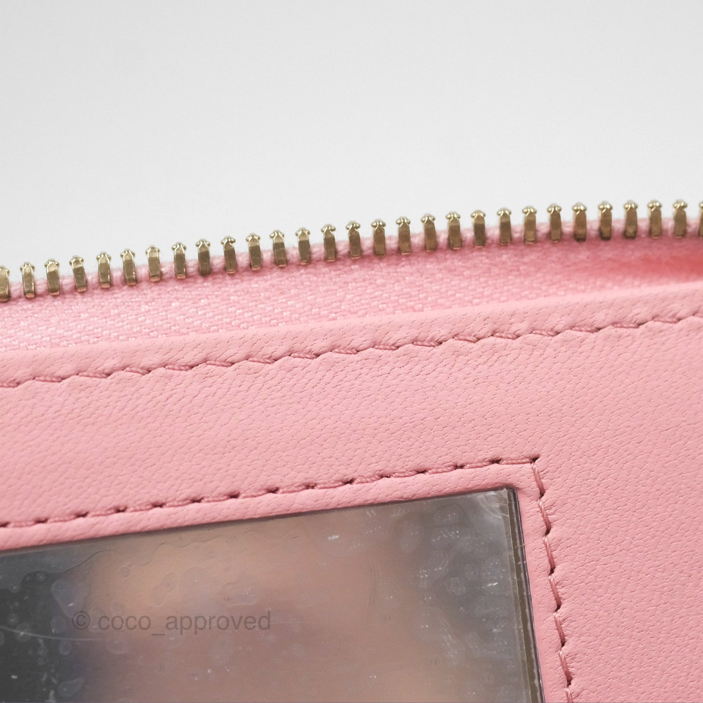 Chanel Resin Elegant Chain Vanity Case Pink Lambskin Gold Hardware