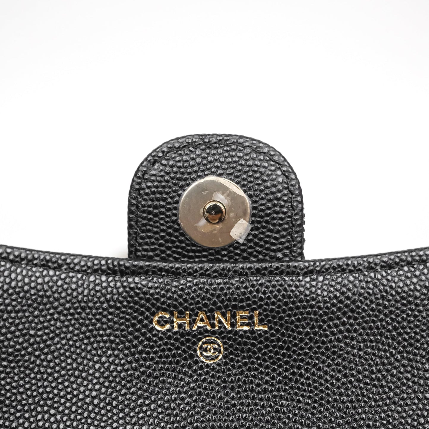 Chanel Classic Flap Phone Holder With Chain Black Caviar Gold Hardware