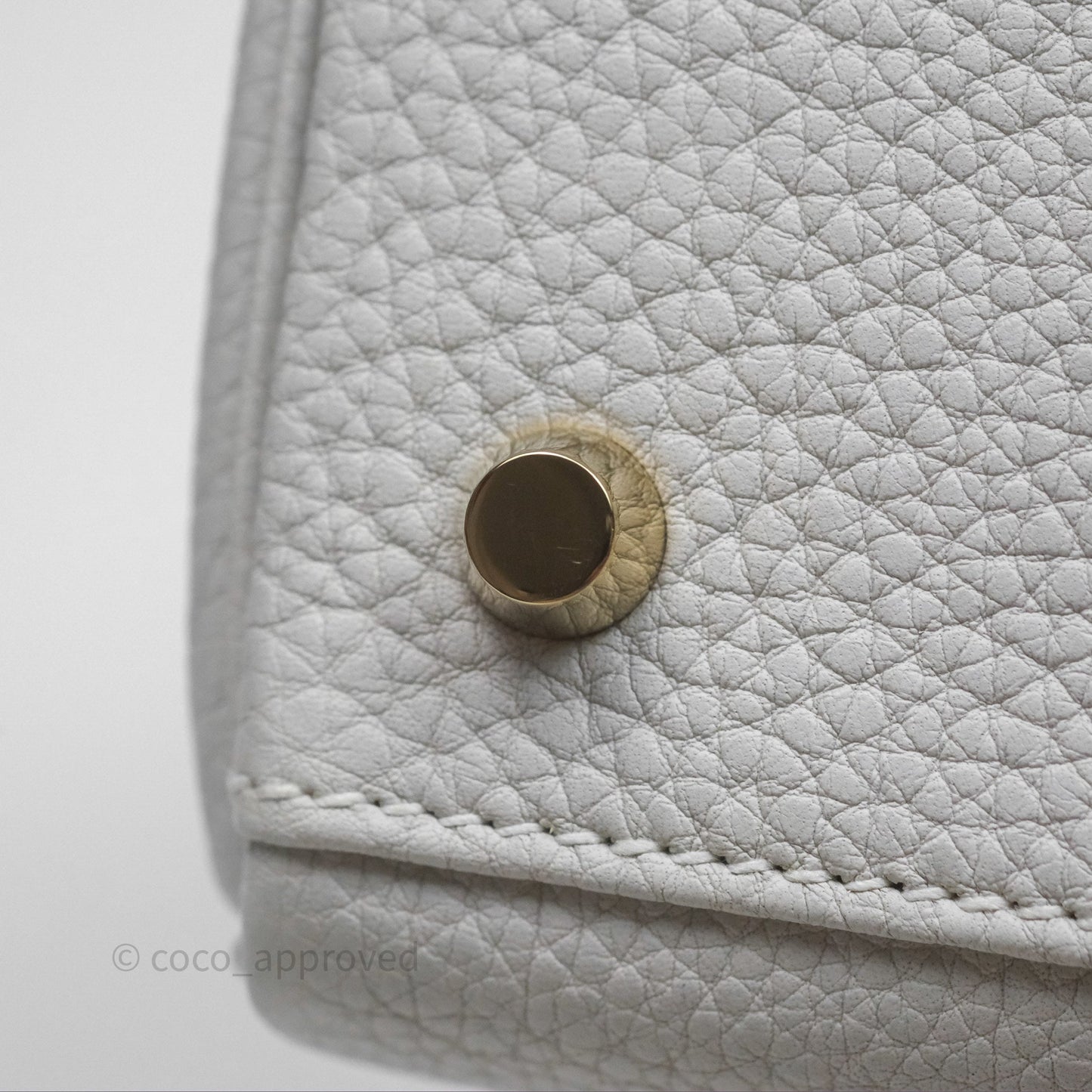 Hermès Kelly II 28 Retourne Gris Pale M4 Togo Gold Hardware