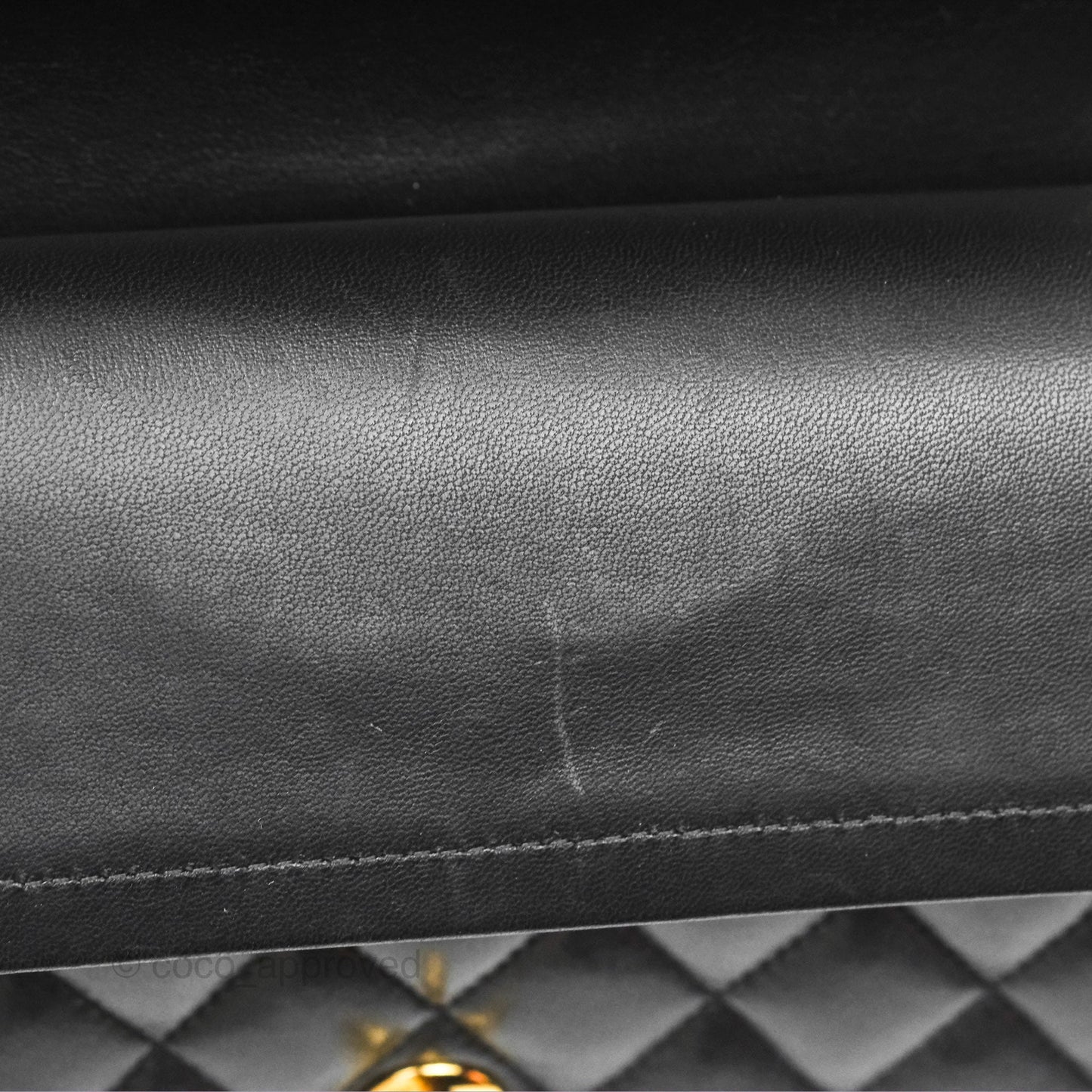 Chanel Classic M/L Medium Flap Quilted Black Lambskin Gold Hardware