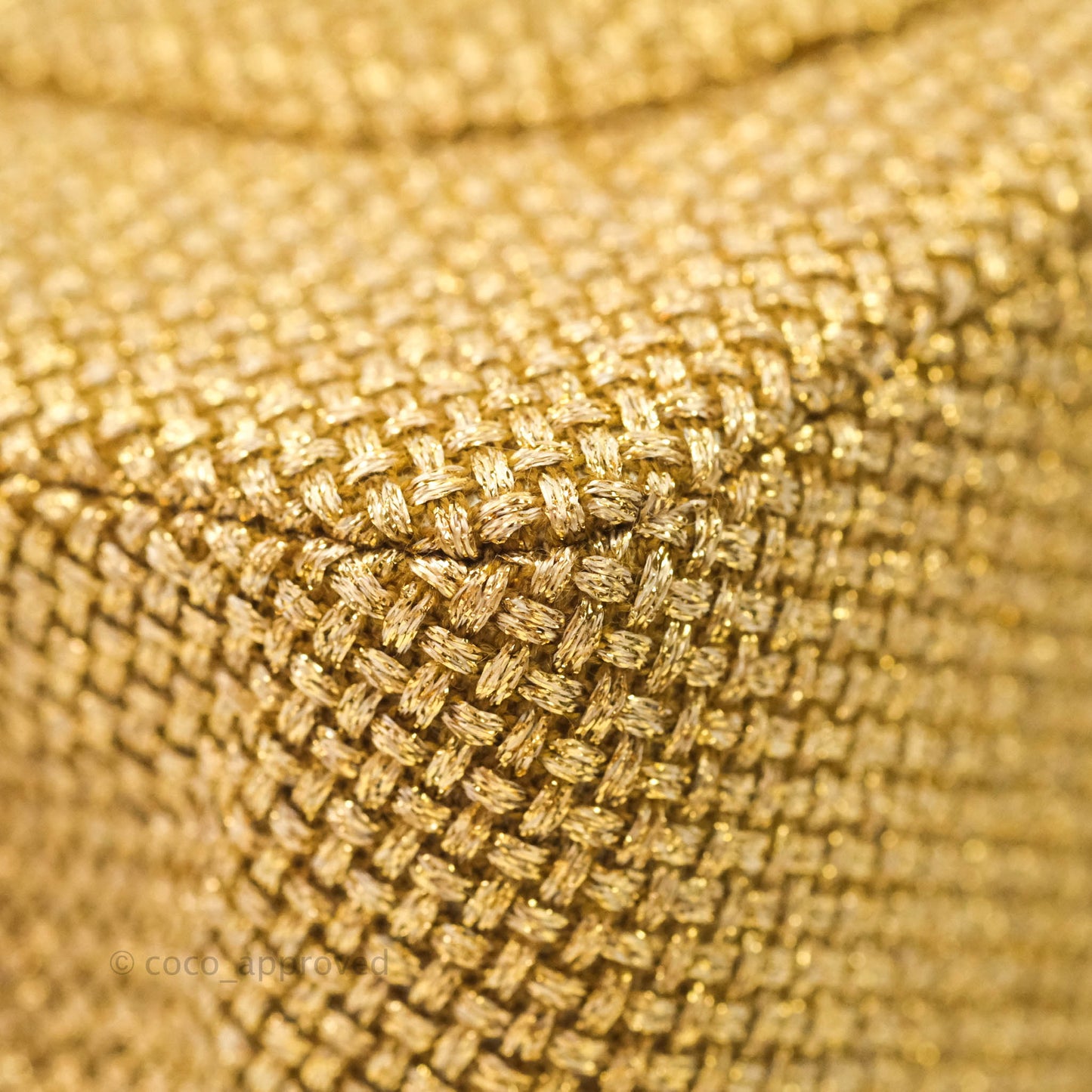 Chanel Classic M/L Medium Double Flap Gold Tweed Mirror Embellished Gold Hardware
