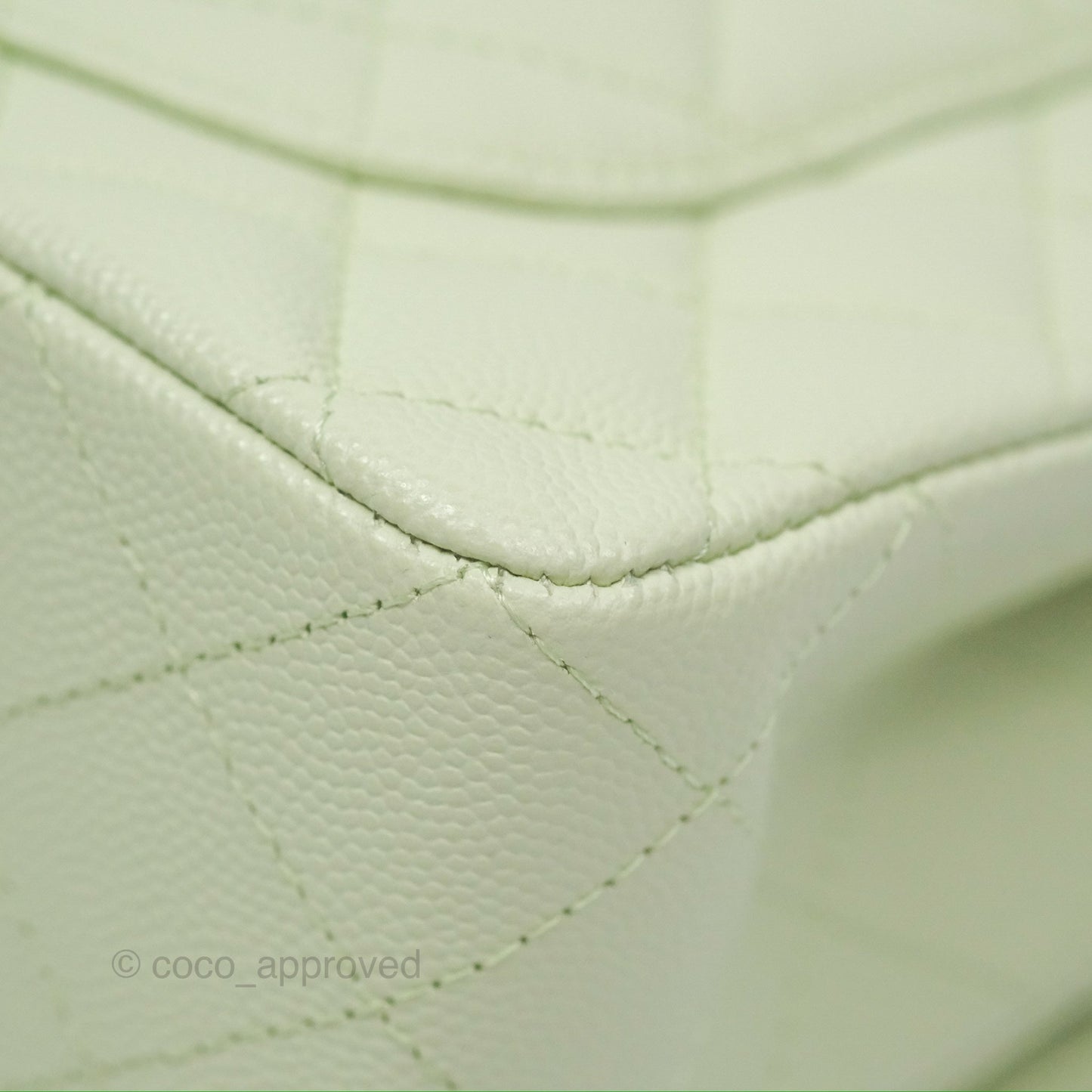 Chanel Small Classic Quilted Flap Mint Green Caviar Gold Hardware 22C
