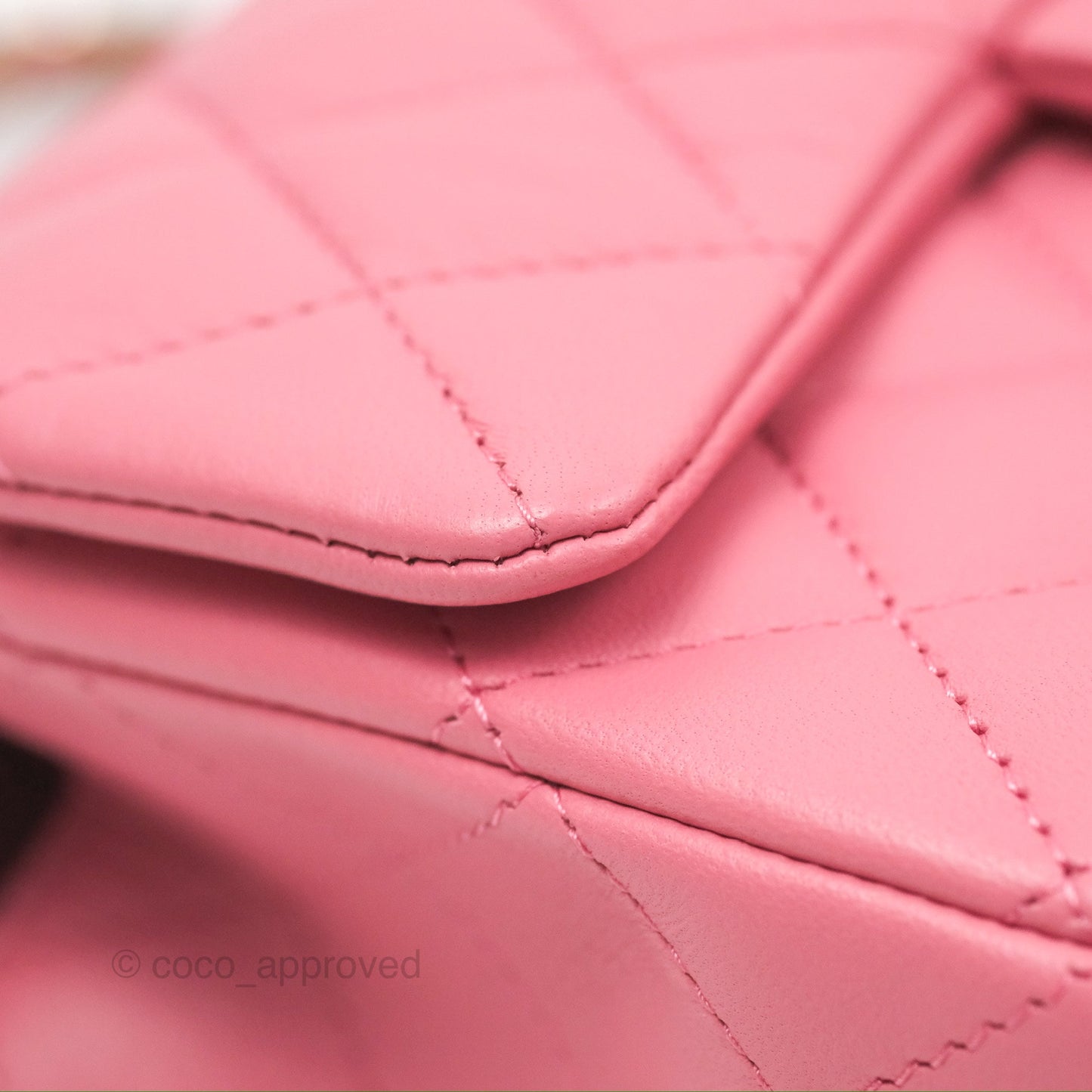Chanel Top Handle Mini Rectangular Flap Bag Pink Lambskin Gold Hardware