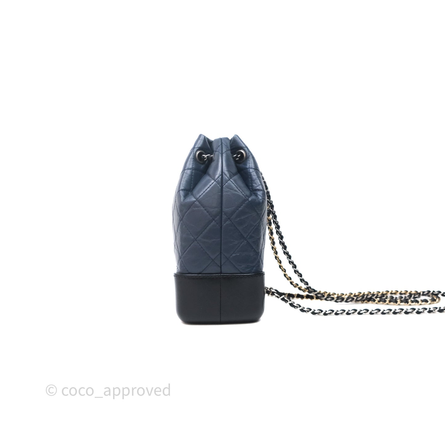 Chanel Gabrielle Backpack Blue Aged Calfskin Small