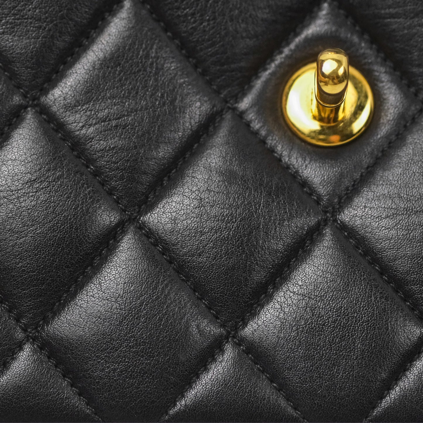 Chanel Vintage Belt Bag Quilted Black Lambskin 24K Gold Hardware