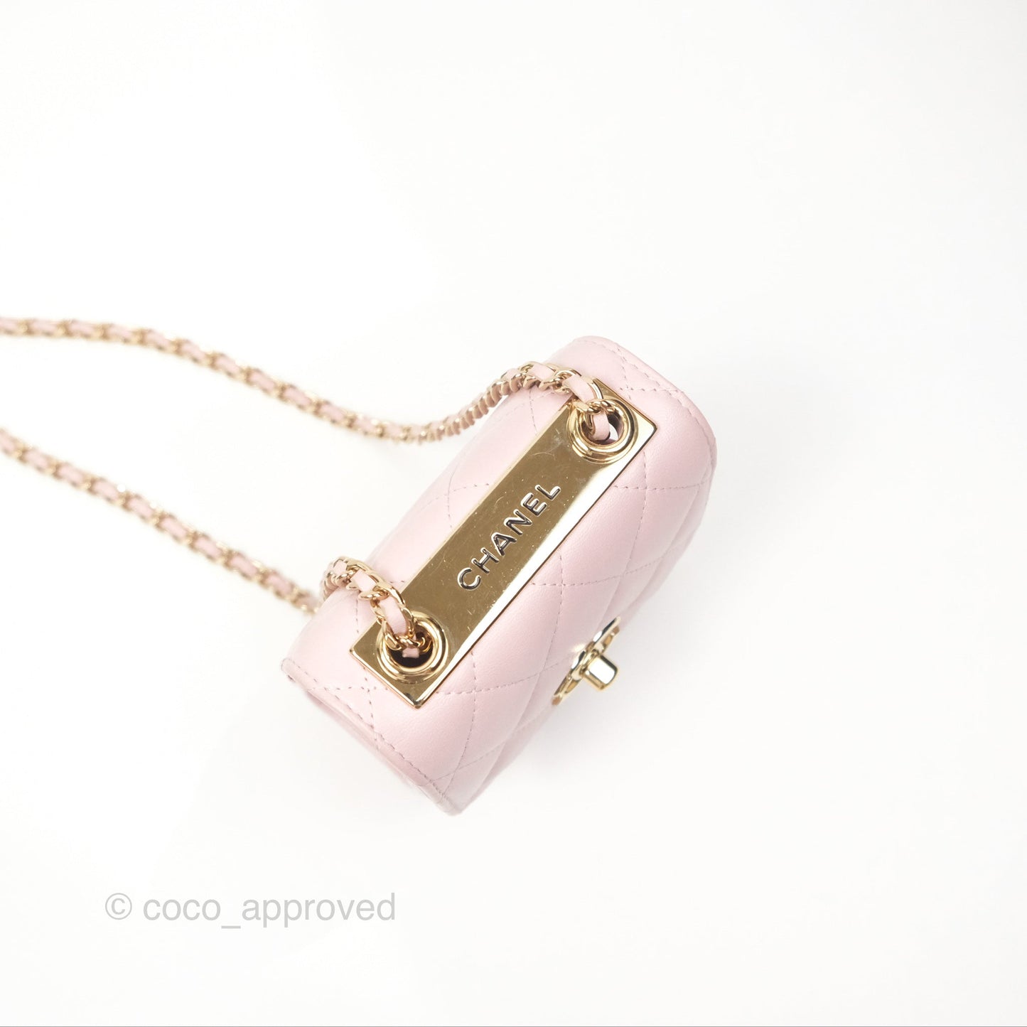 Chanel Mini Quilted Trendy CC Clutch With Chain Lilac Rose Clair Lambskin Gold Hardware