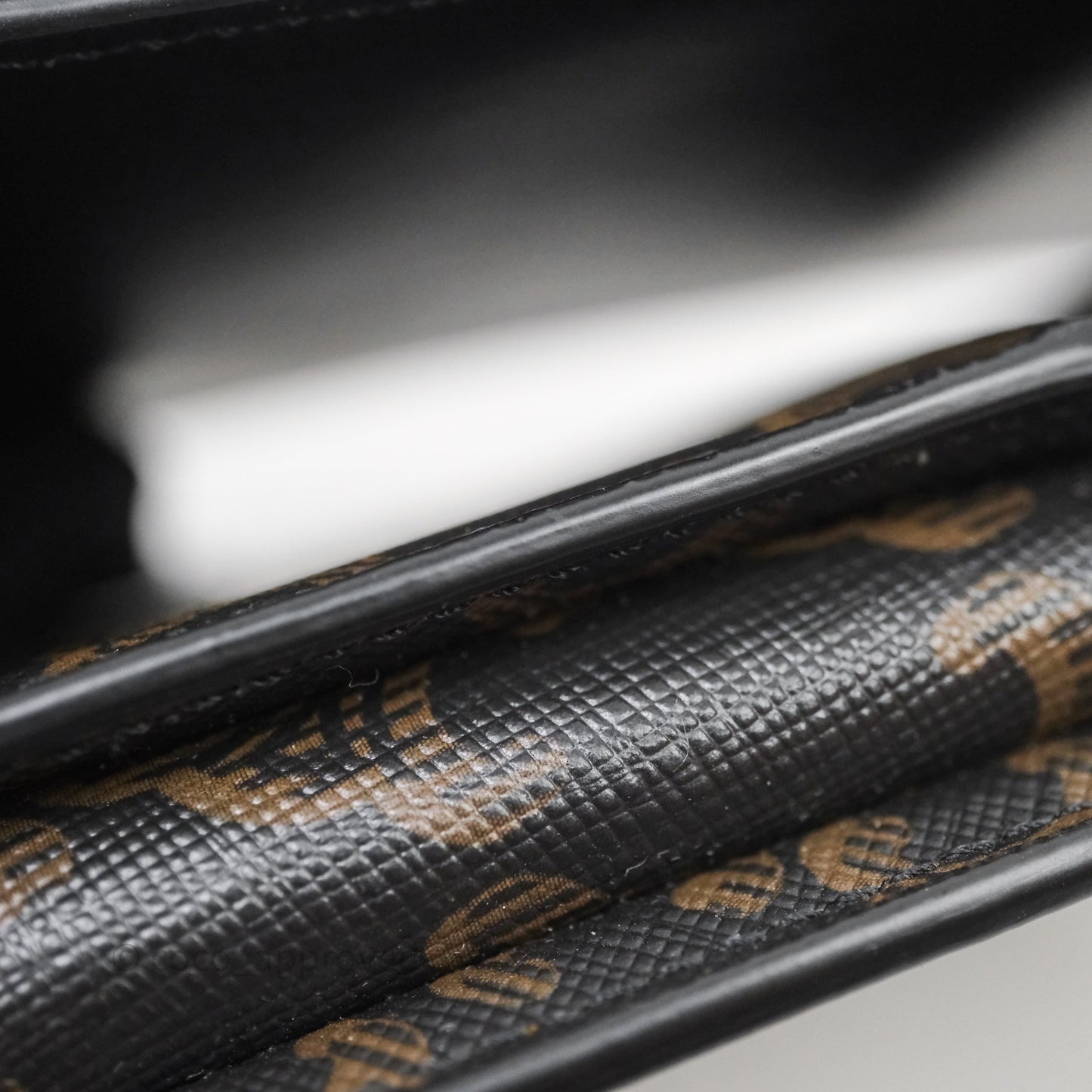 Celine Phone Pouch Black Triomphe Canvas
