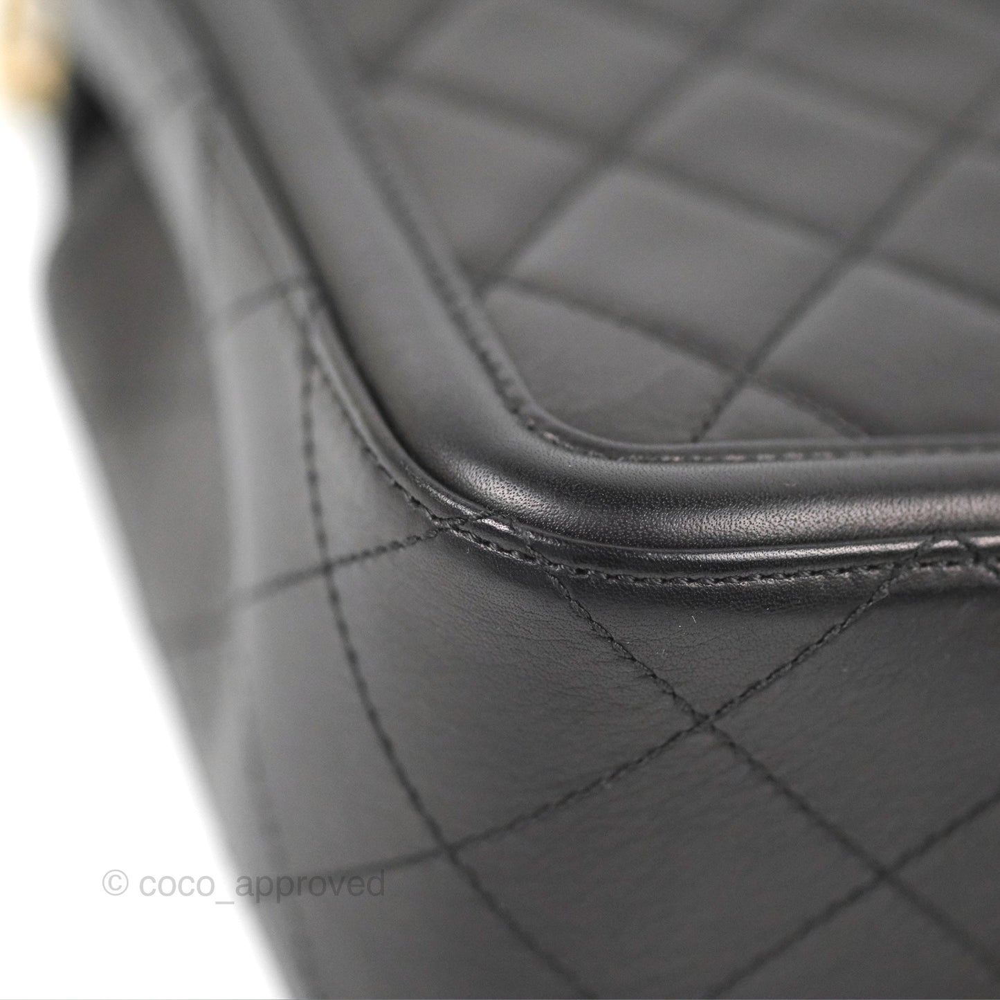 Chanel Quilted Medium Elegant CC Flap Black Lambskin Gold Hardware