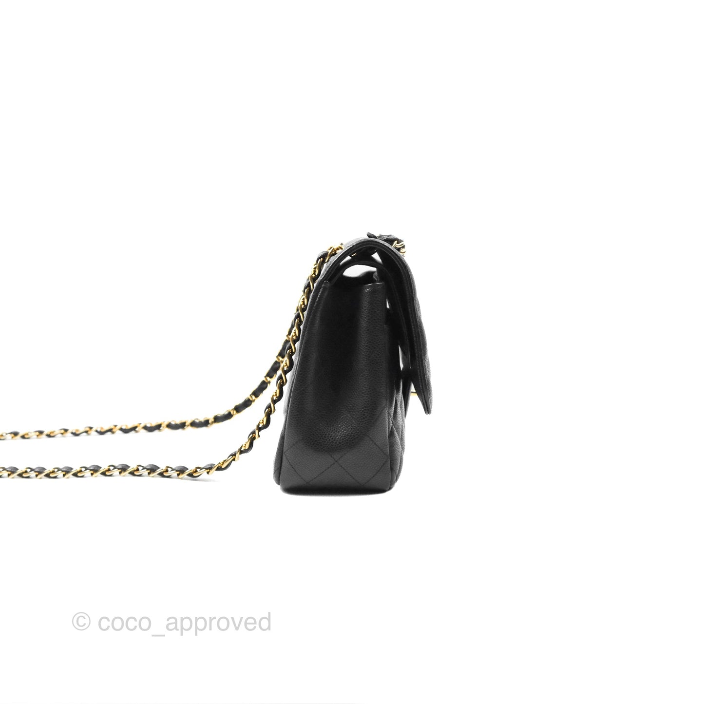 Chanel Jumbo Double Flap Quilted Black Caviar Gold Hardware⁣⁣