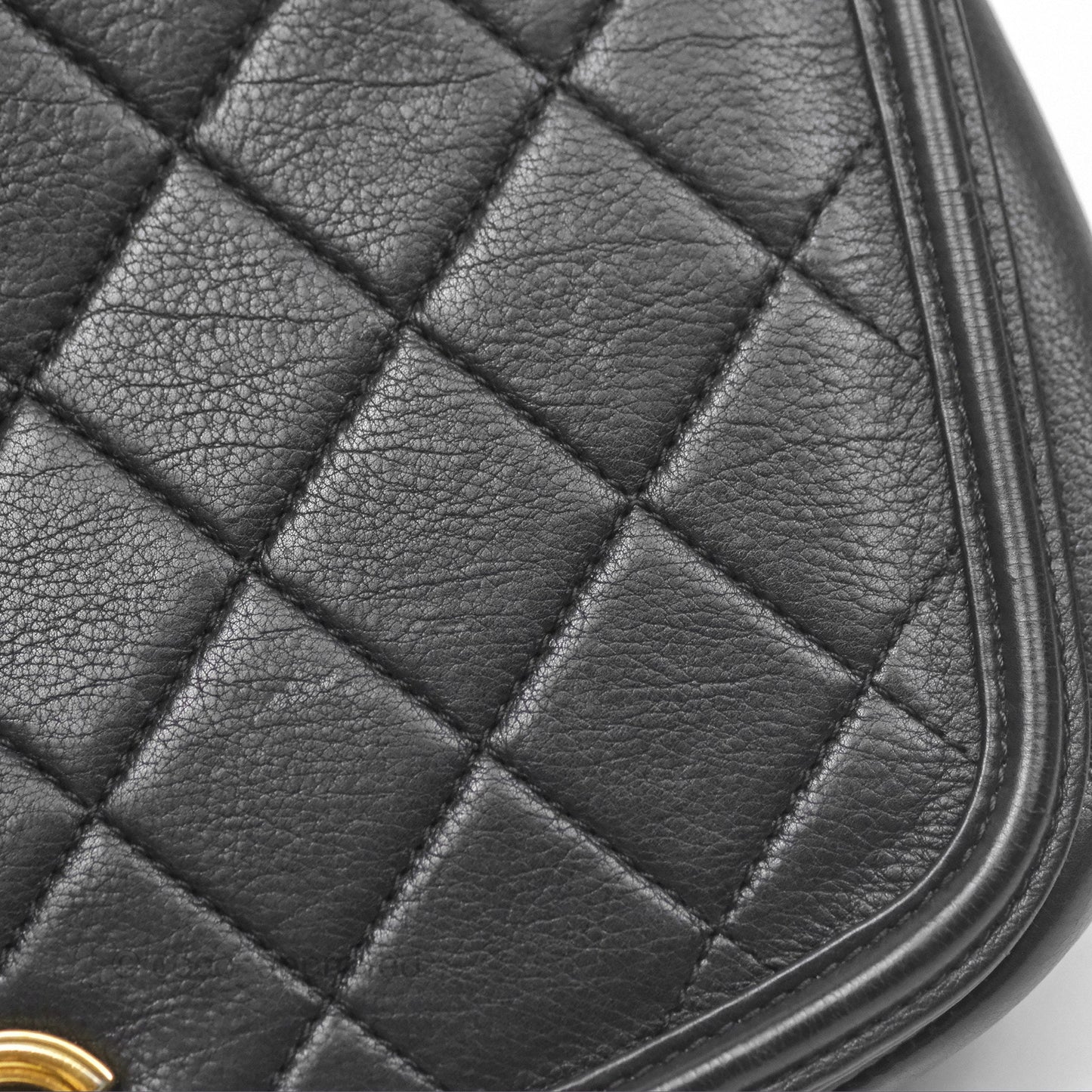 Chanel Small Underline Saddle Flap Bag Black Calfskin Gold Hardware