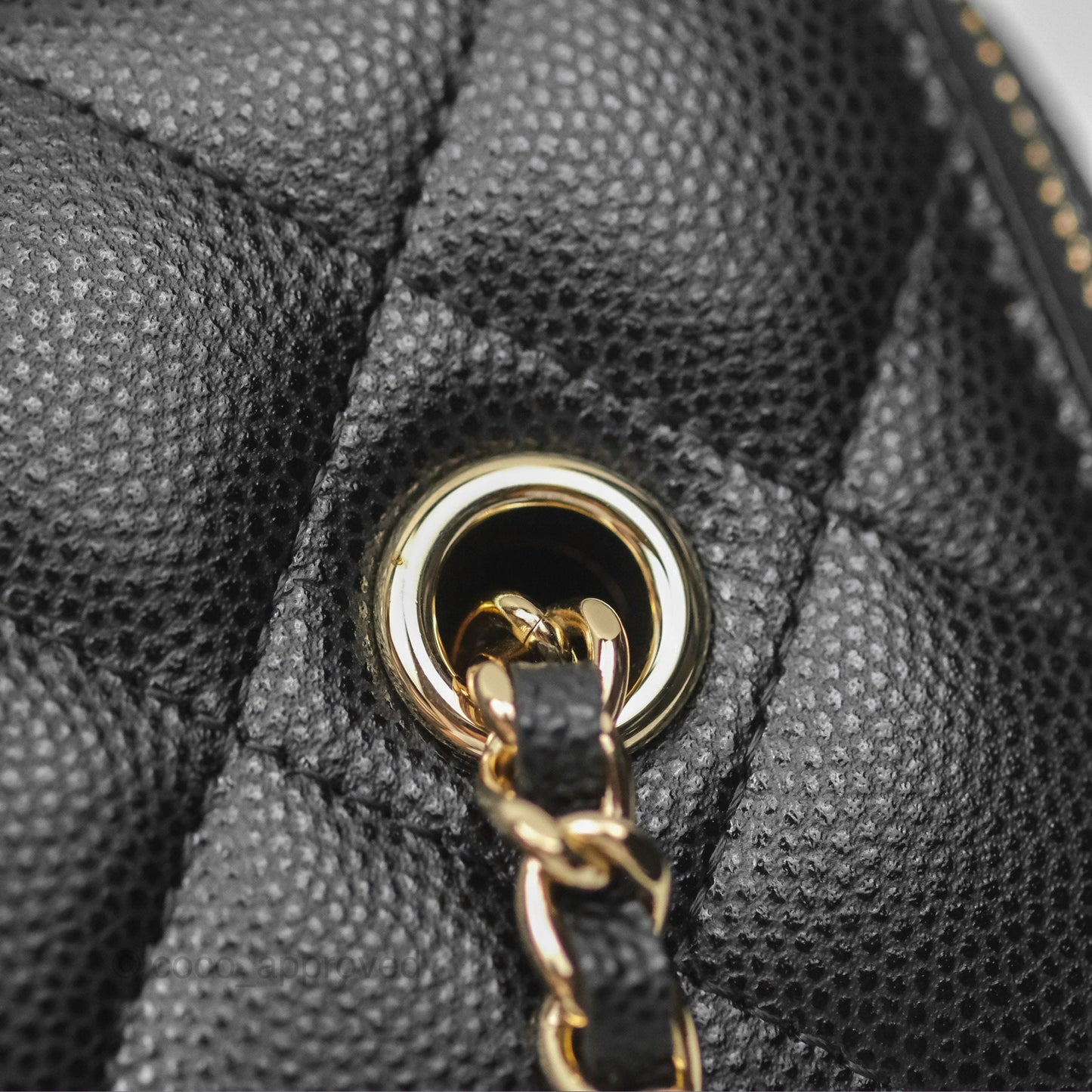 Chanel Vanity Rectangular With Chain Black Caviar Gold Hardware
