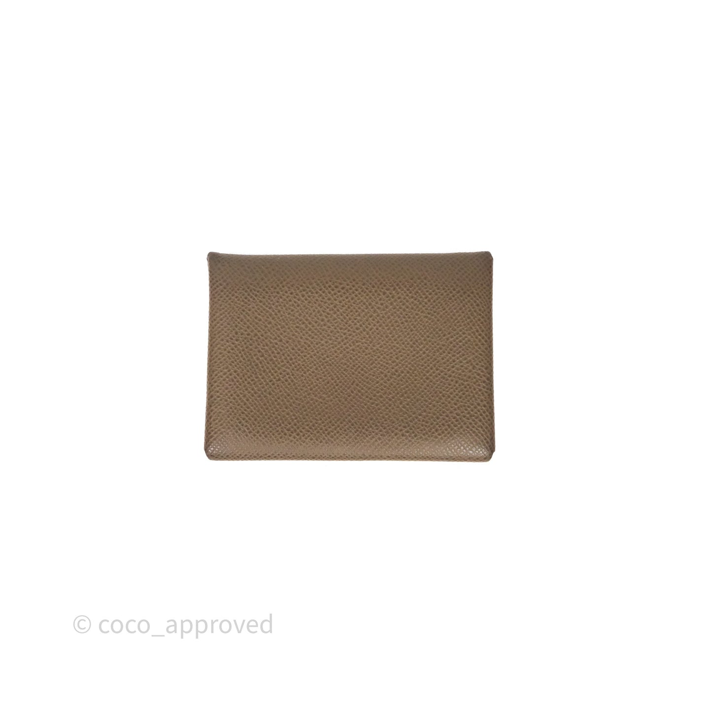 Hermès Calvi Duo Compact Card Holder Etoupe 18 Epsom