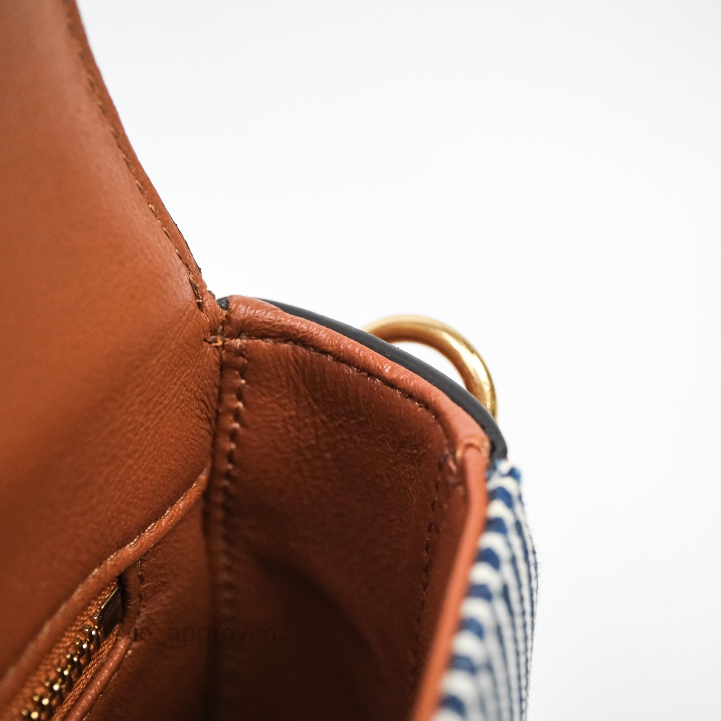 Celine Medium Chain Maillon Triomphe Canvas Tan Calfskin