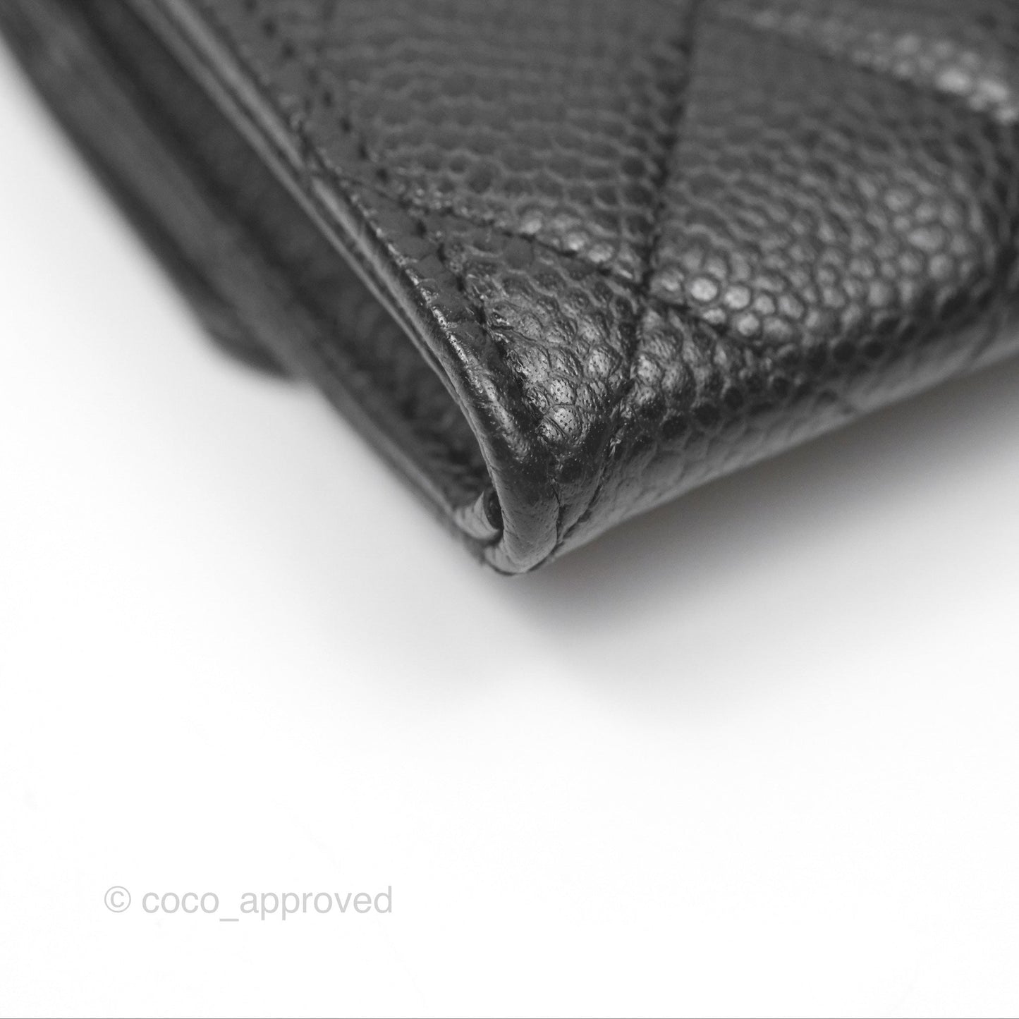 Chanel Quilted Flap Card Holder Caviar Black Gold Hardware