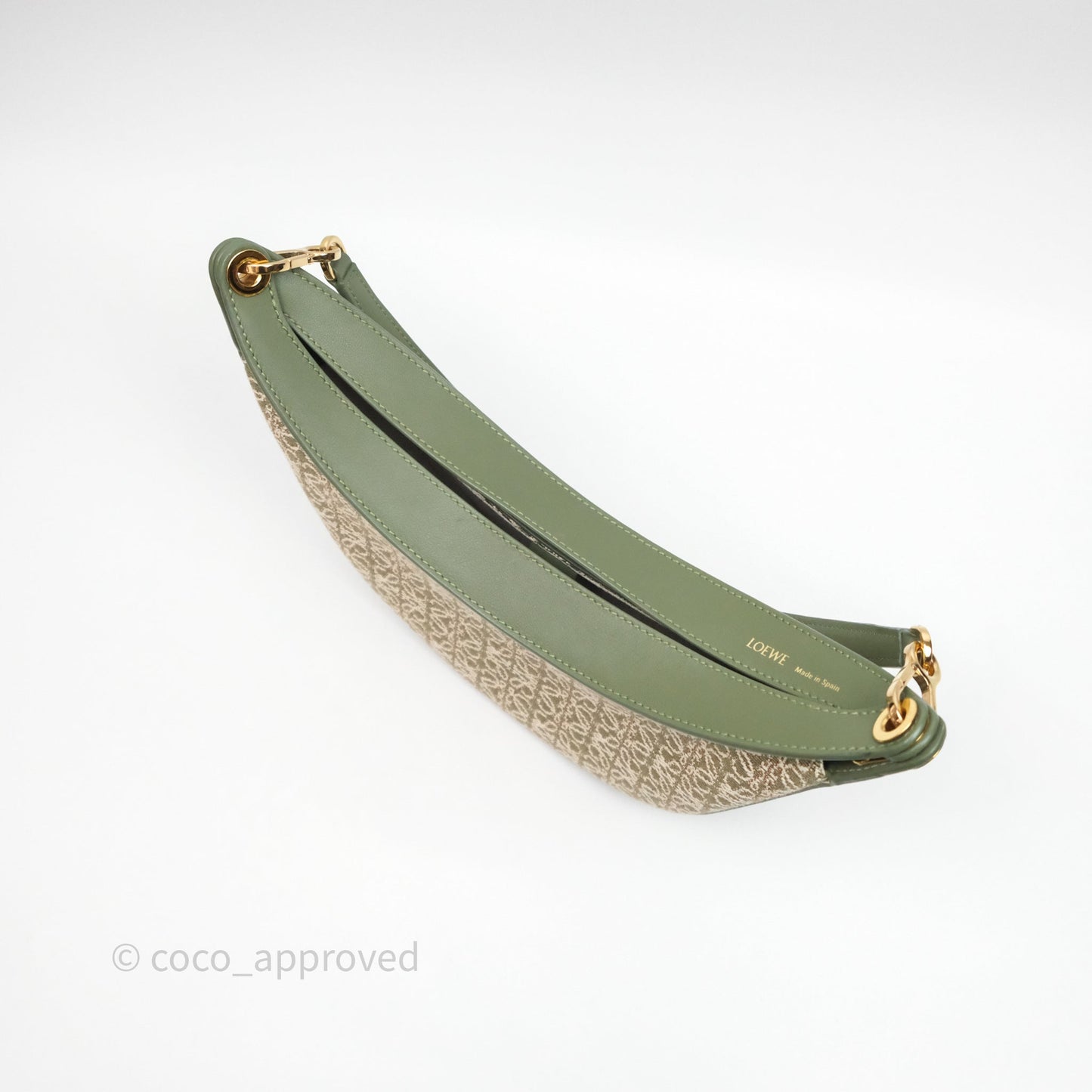Loewe Small Luna Anagram Shoulder Bag Green Calfskin Jacquard