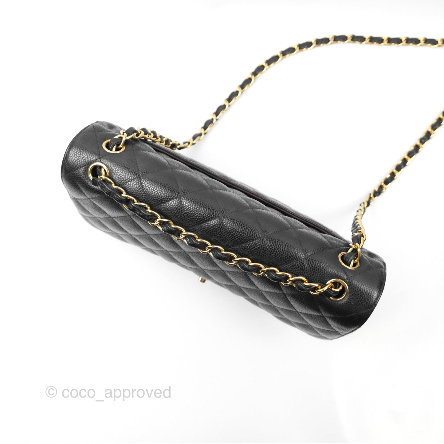 Chanel Jumbo Double Flap Quilted Black Caviar Gold Hardware⁣⁣