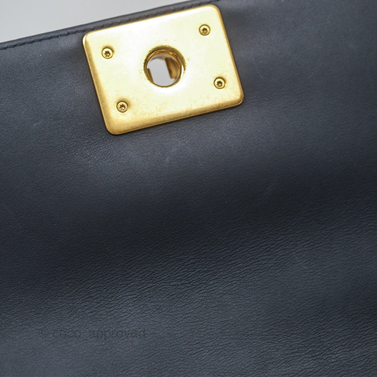 Chanel Medium Boy Chevron Navy Caviar/ Calfskin/ Suede Aged Gold Hardware