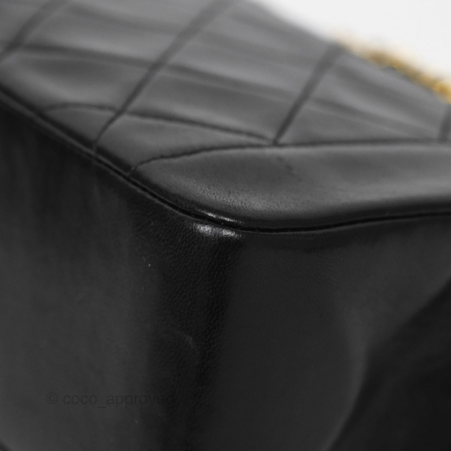 Chanel Vintage Small Classic Diana Quilted Black Lambskin 24K Gold Hardware