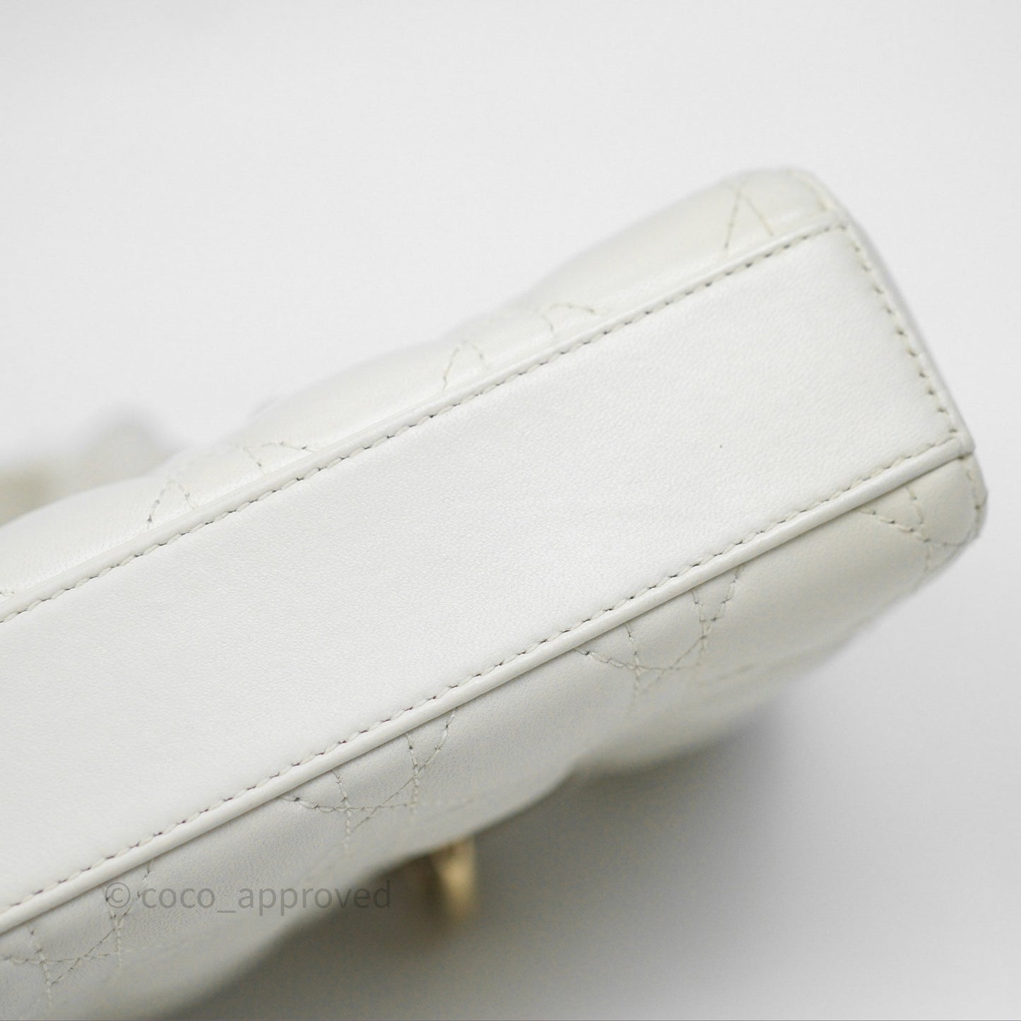 Dior Small Lady D-Joy Bag Ivory White Lambskin Cannage Gold Hardware