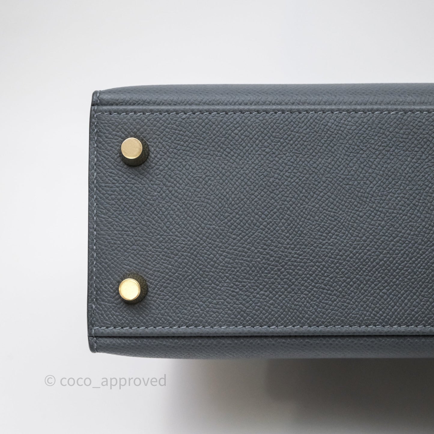 Hermès Kelly 25 Gris Meyer 0L Epsom Light Gold Hardware