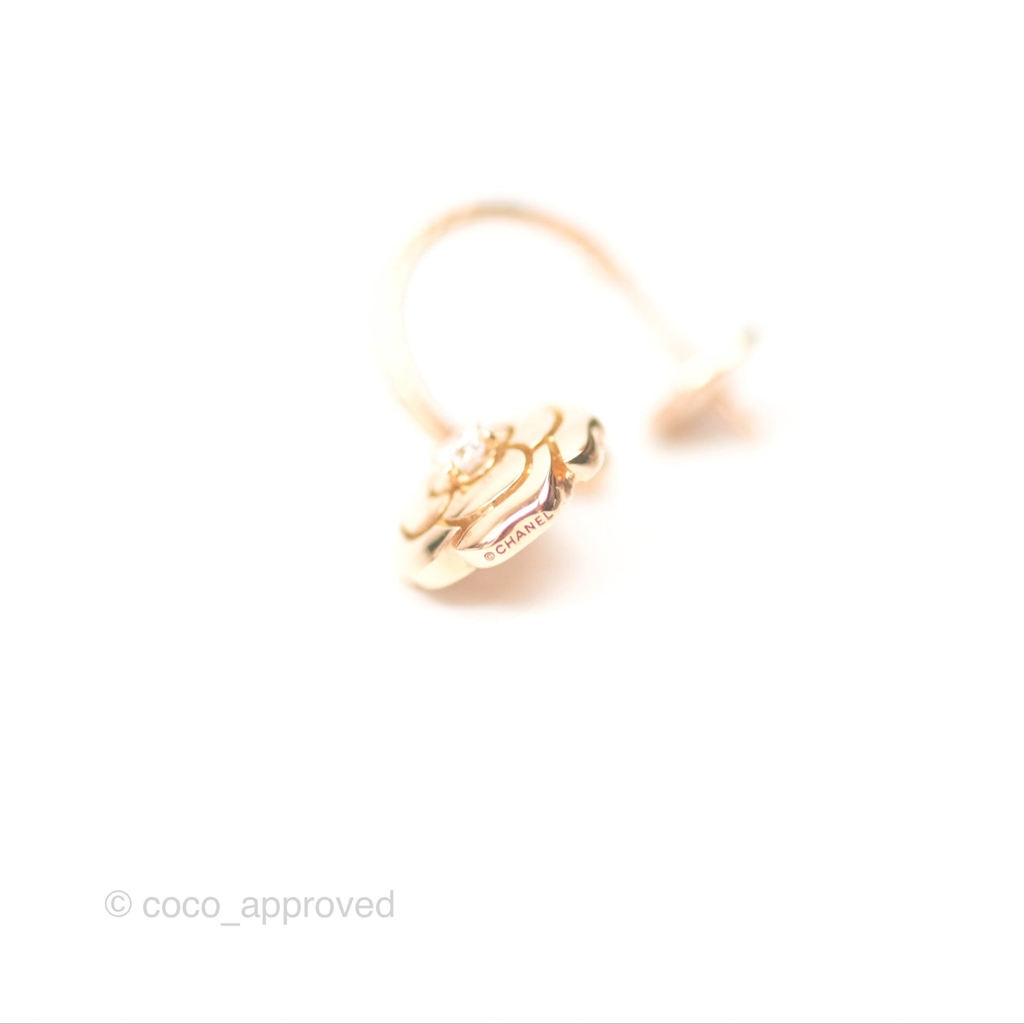 Chanel Extrait De Camelia Earrings 18K Rose Gold