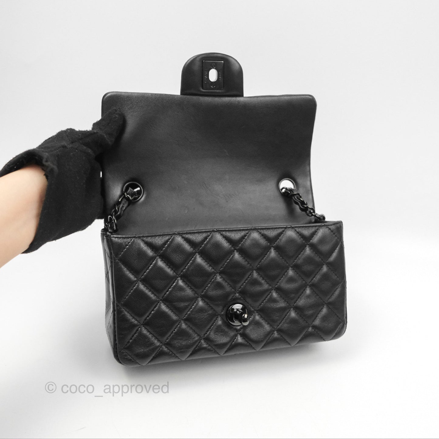 Chanel Quilted Mini Rectangular So Black Lambskin