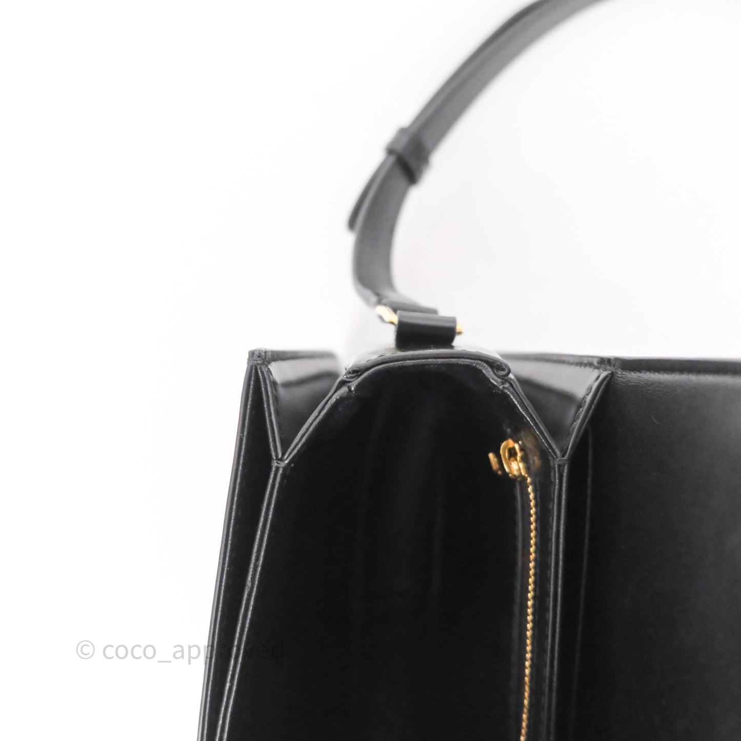 Celine Teen Triomphe Bag Black Shiny Calfskin Gold Hardware