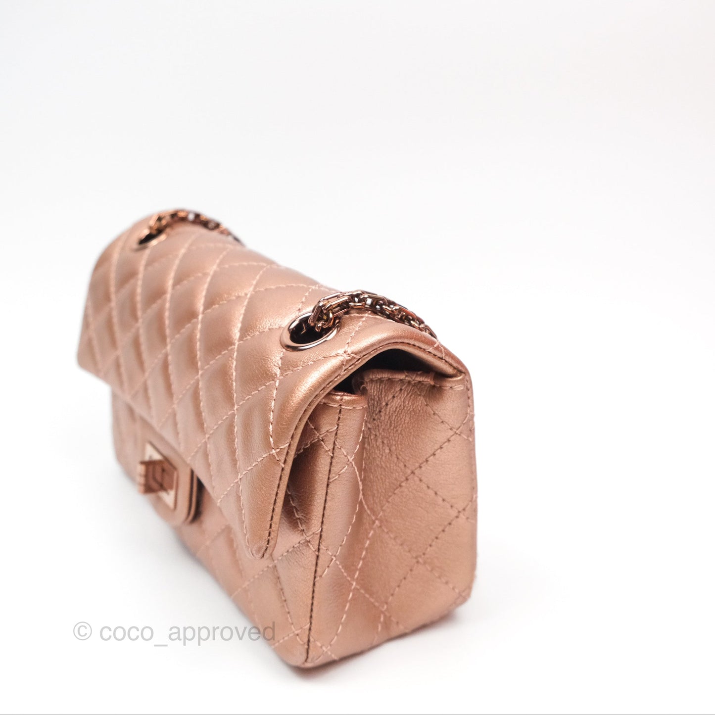 Chanel Mini Reissue 224 Copper Metallic Calfskin Rose Gold