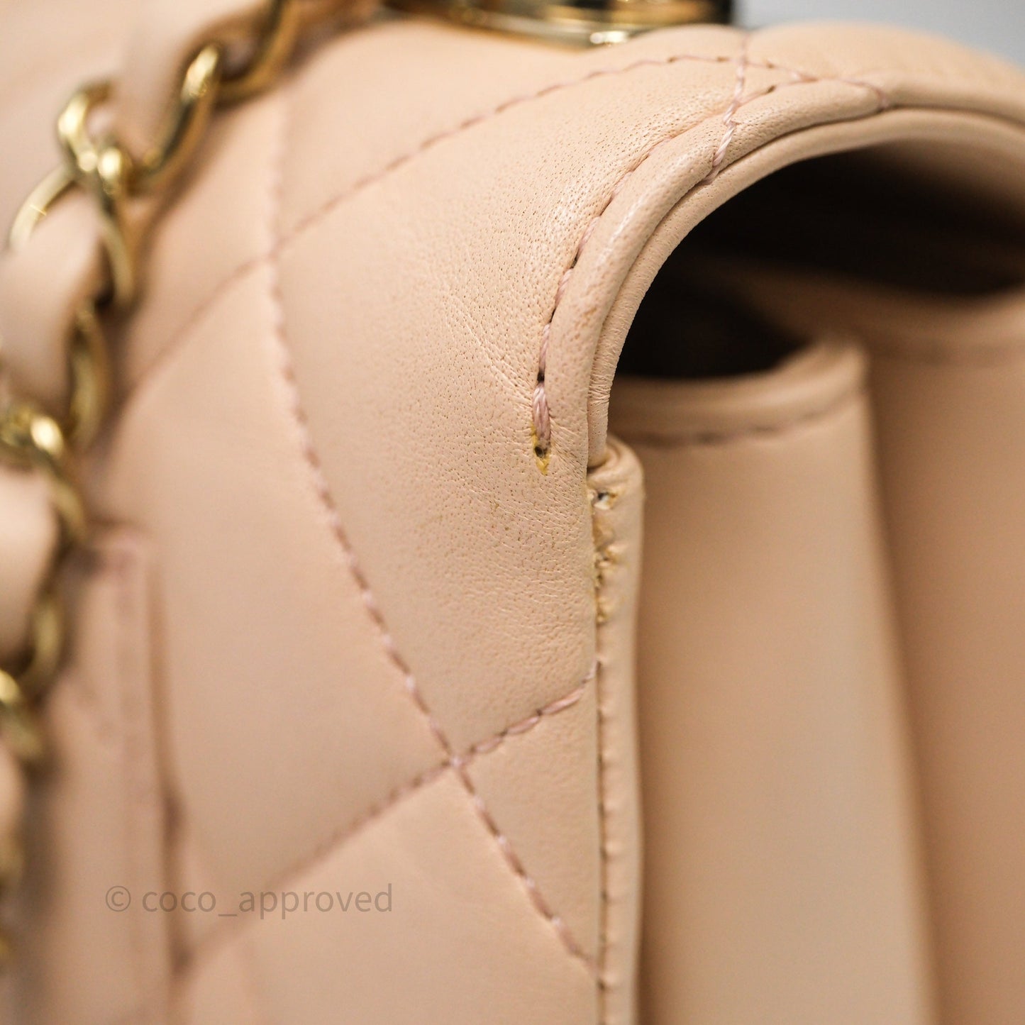 Chanel Small Trendy CC Beige Lambskin Gold Hardware