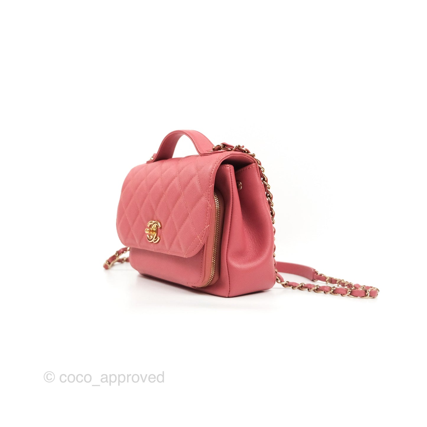 Chanel Quilted Medium Business Affinity Flap Pink Caviar Gold Hardware