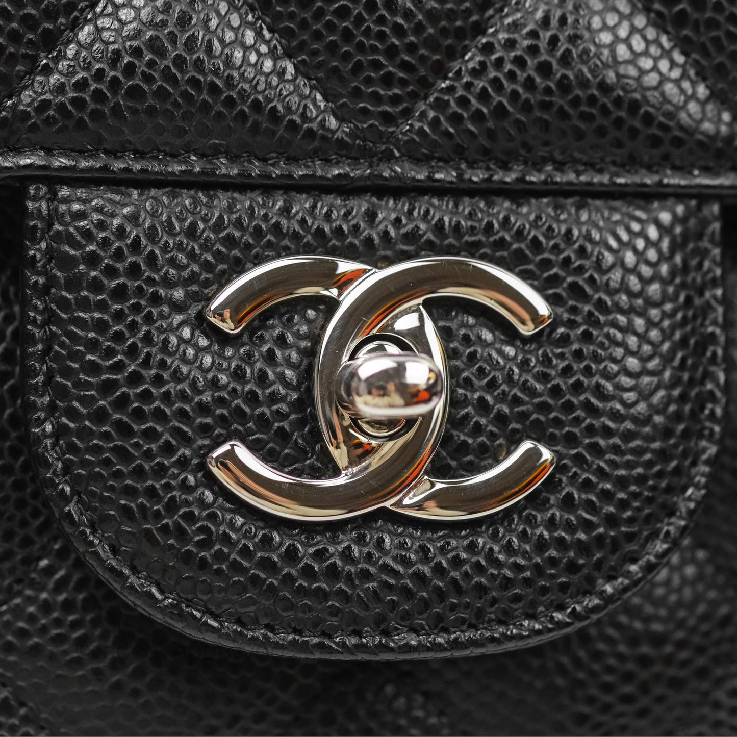 Chanel Jumbo Double Flap Black Caviar Silver Hardware⁣⁣