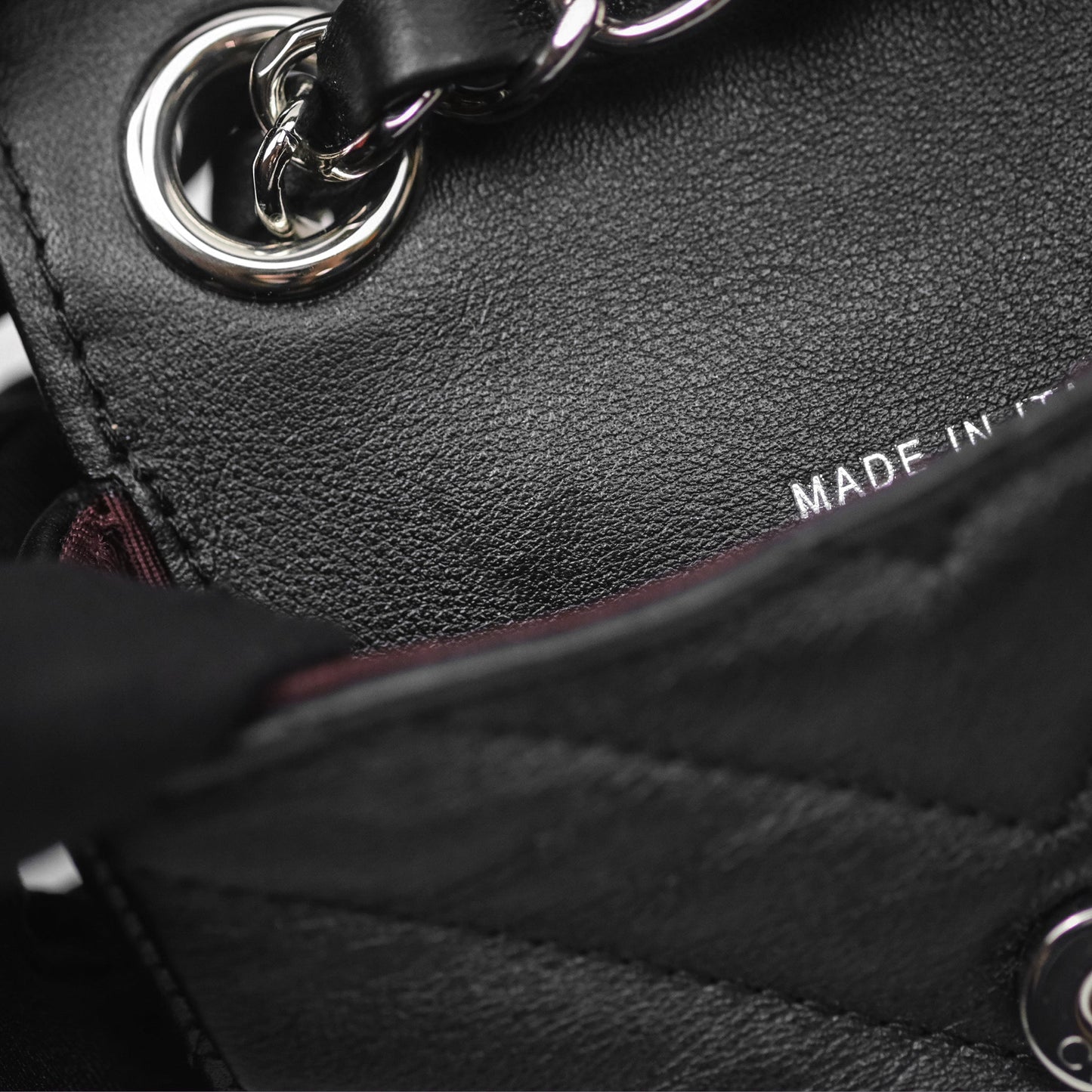 Chanel Mini Card Holder Chain Belt Bag Chevron Black Calfskin Silver Hardware