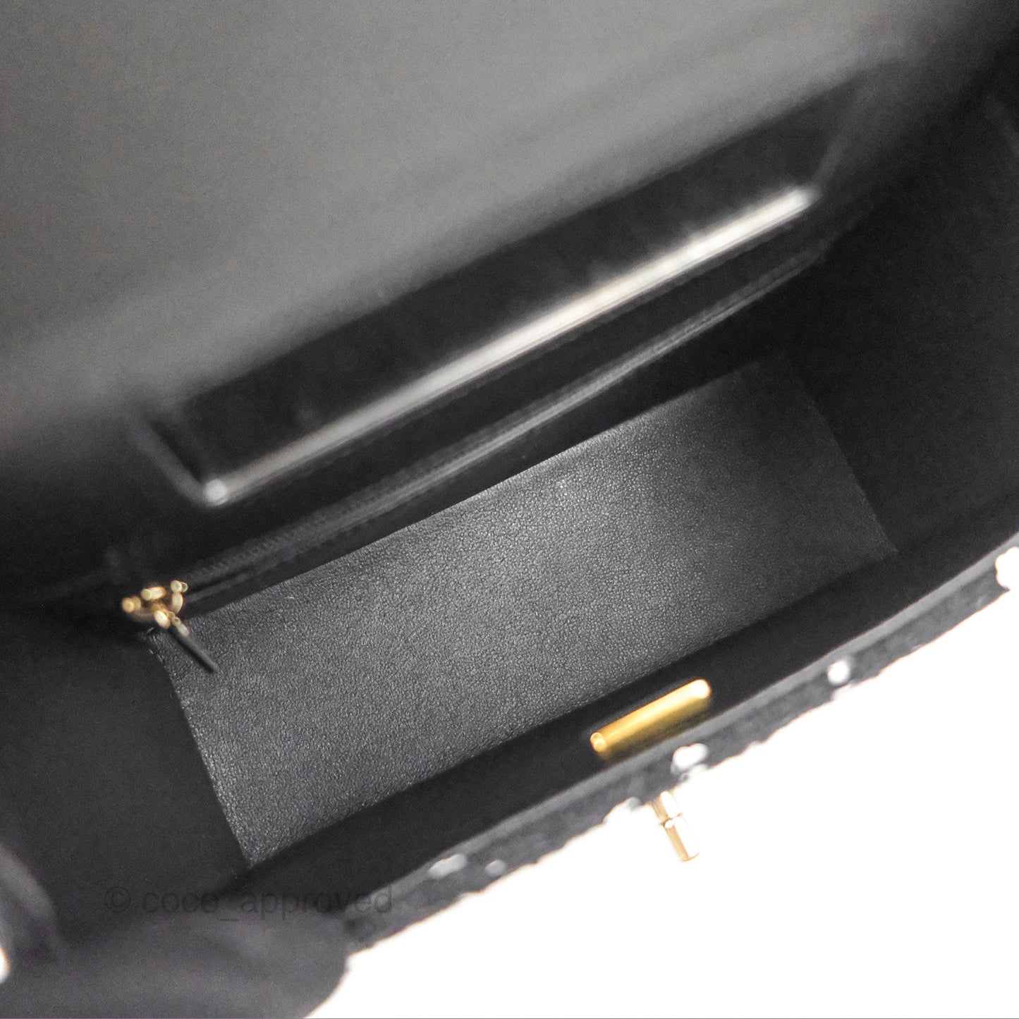 Chanel Small Top Handle Box Bag Black Tweed Sequins Gold Hardware 23K