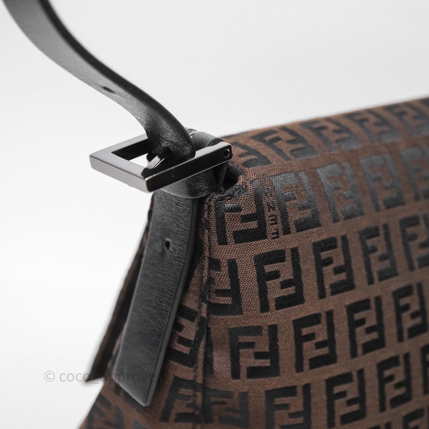 Fendi Vintage Mamma Baguette Bag Zucchino Dark Brown/ Black
