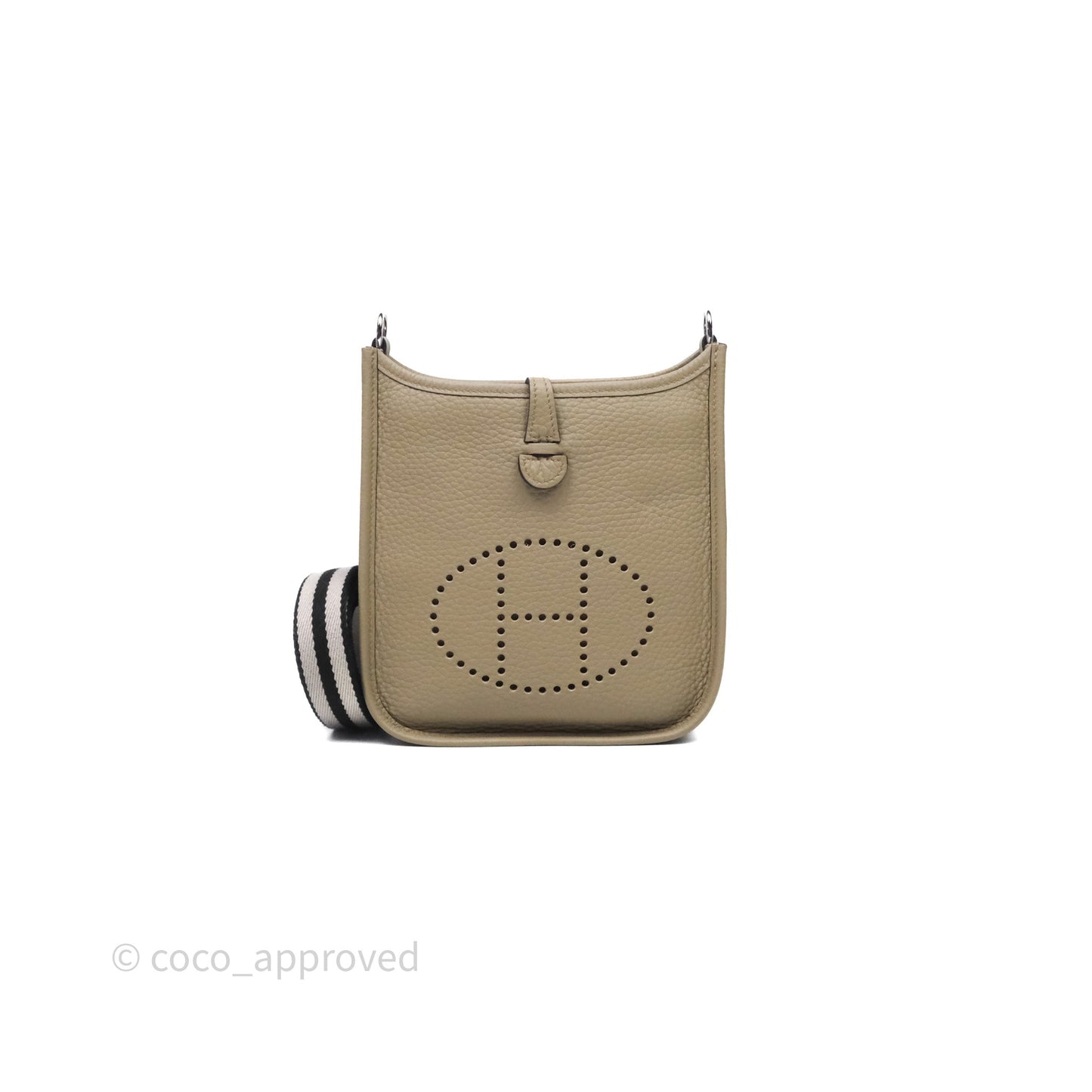 Hermès Mini Evelyne 16 Beige Marfa 8Q Clemence Gold Hardware