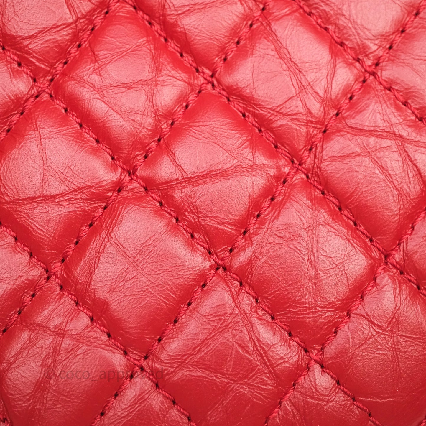 Chanel Quilted Mini Reissue Camera Case Red Aged Calfskin Aged Gold Hardware