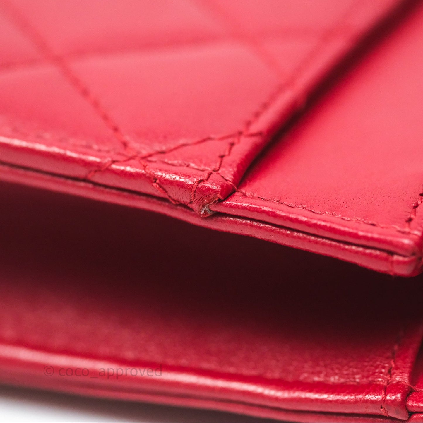 Chanel Boy Wallet on Chain WOC Red Lambskin Ruthenium Hardware