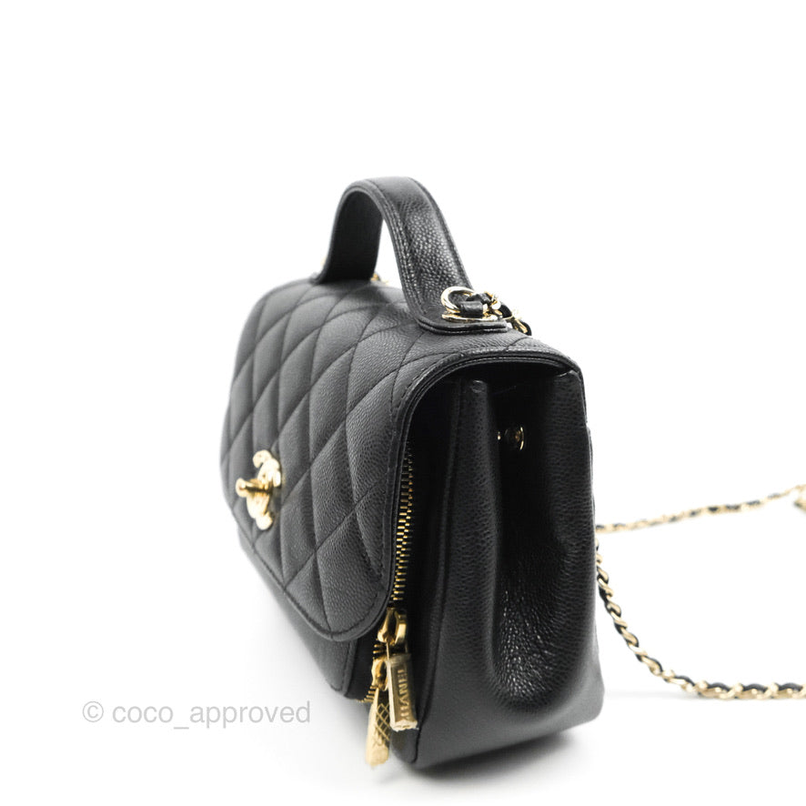 Chanel Quilted Small Business Affinity Flap Black Caviar Gold Hardware