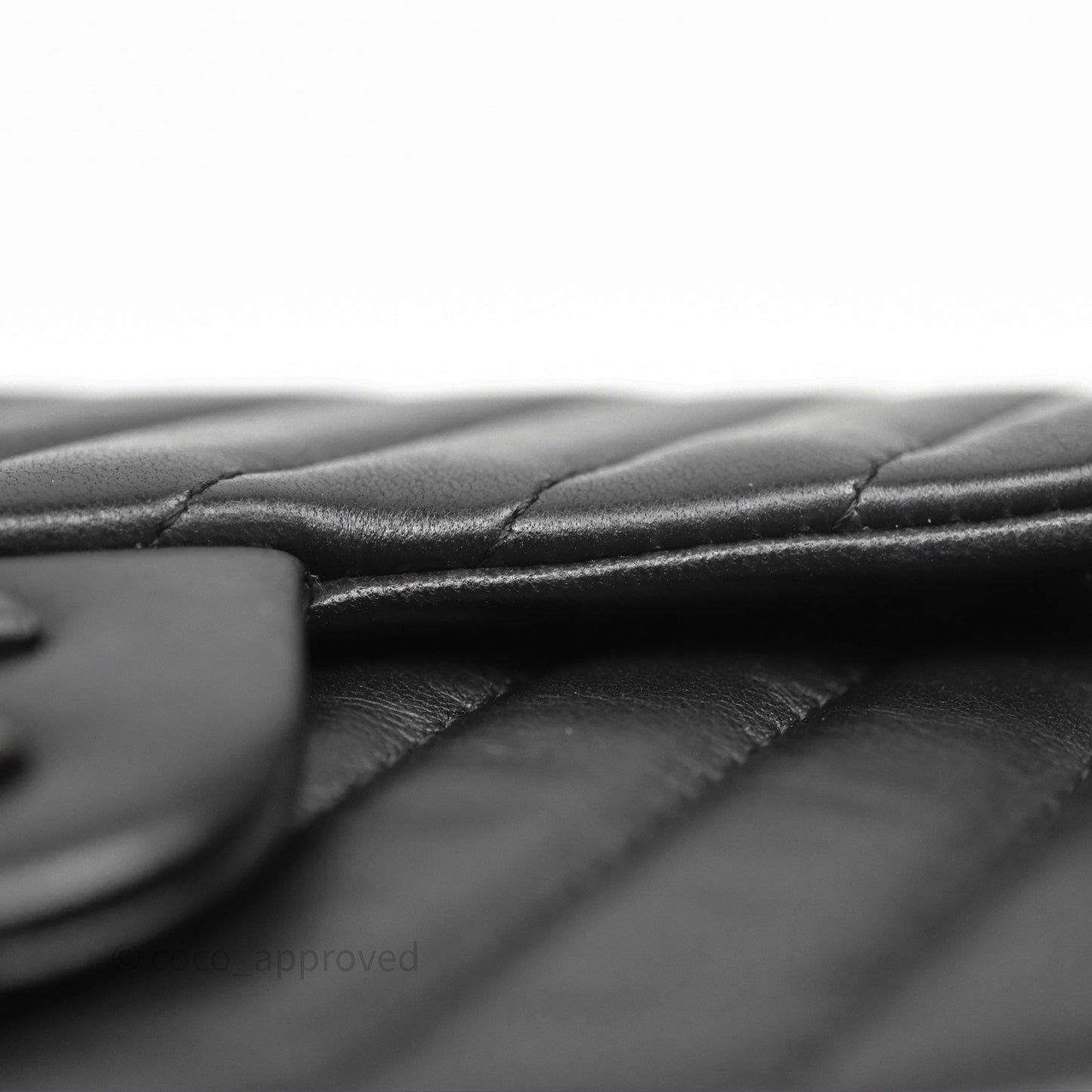 Chanel Quilted Mini Rectangular Chevron Black Lambskin So Black Hardware