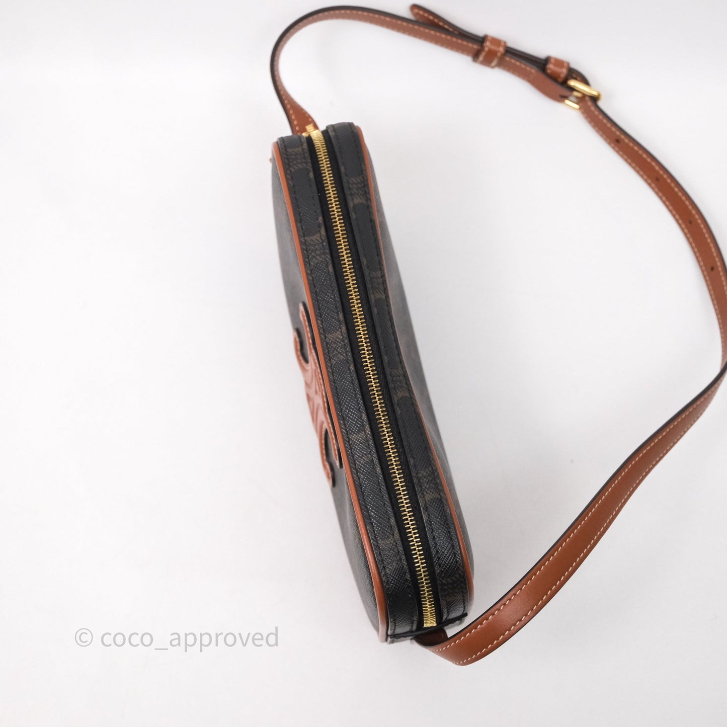 Celine Mini Camera Shoulder Bag Triomphe Canvas Tan