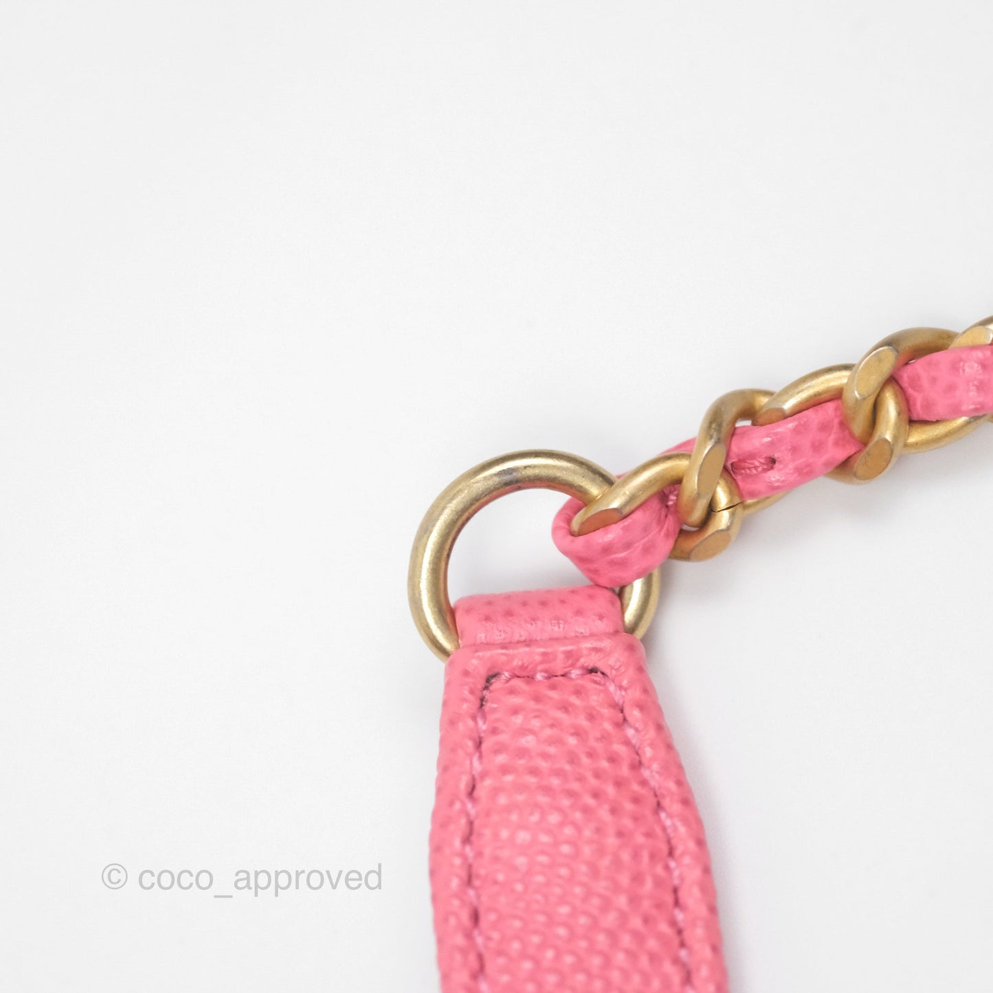 Chanel Small Coco Handle Quilted Pink Caviar Aged Gold Hardware Lizard Handle
