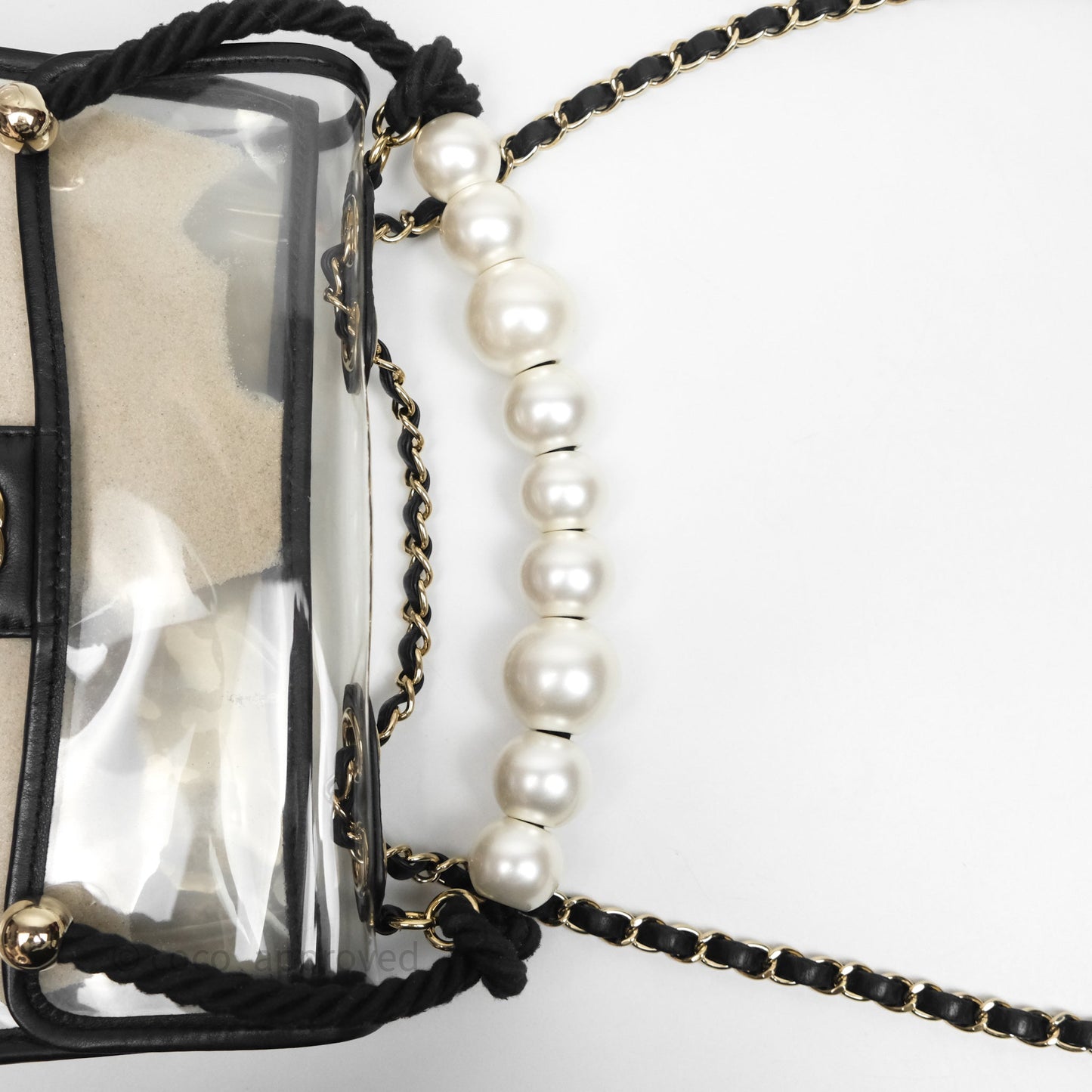 Chanel Medium Sand By The Sea PVC Flap Black Lambskin Gold Hardware