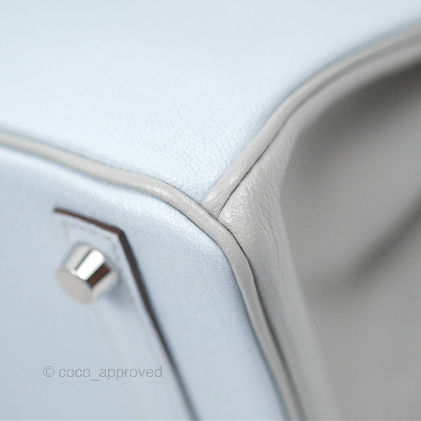 Hermès Birkin 25 Retourne HSS Blue Brume T0/ Gris Perle 80 Chevre Mysore Palladium Hardware