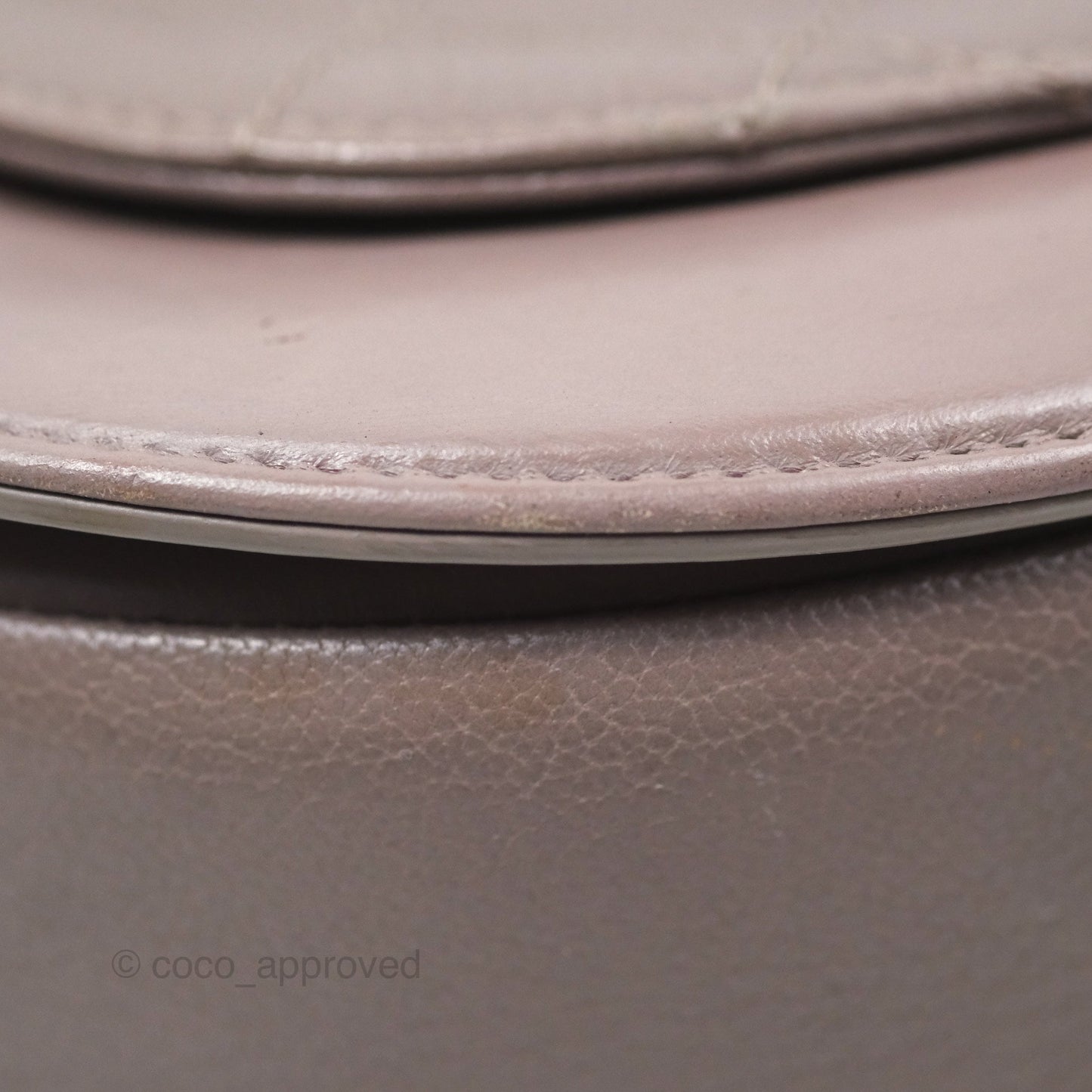 Chanel Coco Curve Flap Burnished Lilac Grey Calfskin Goatskin Antique Gold Hardware