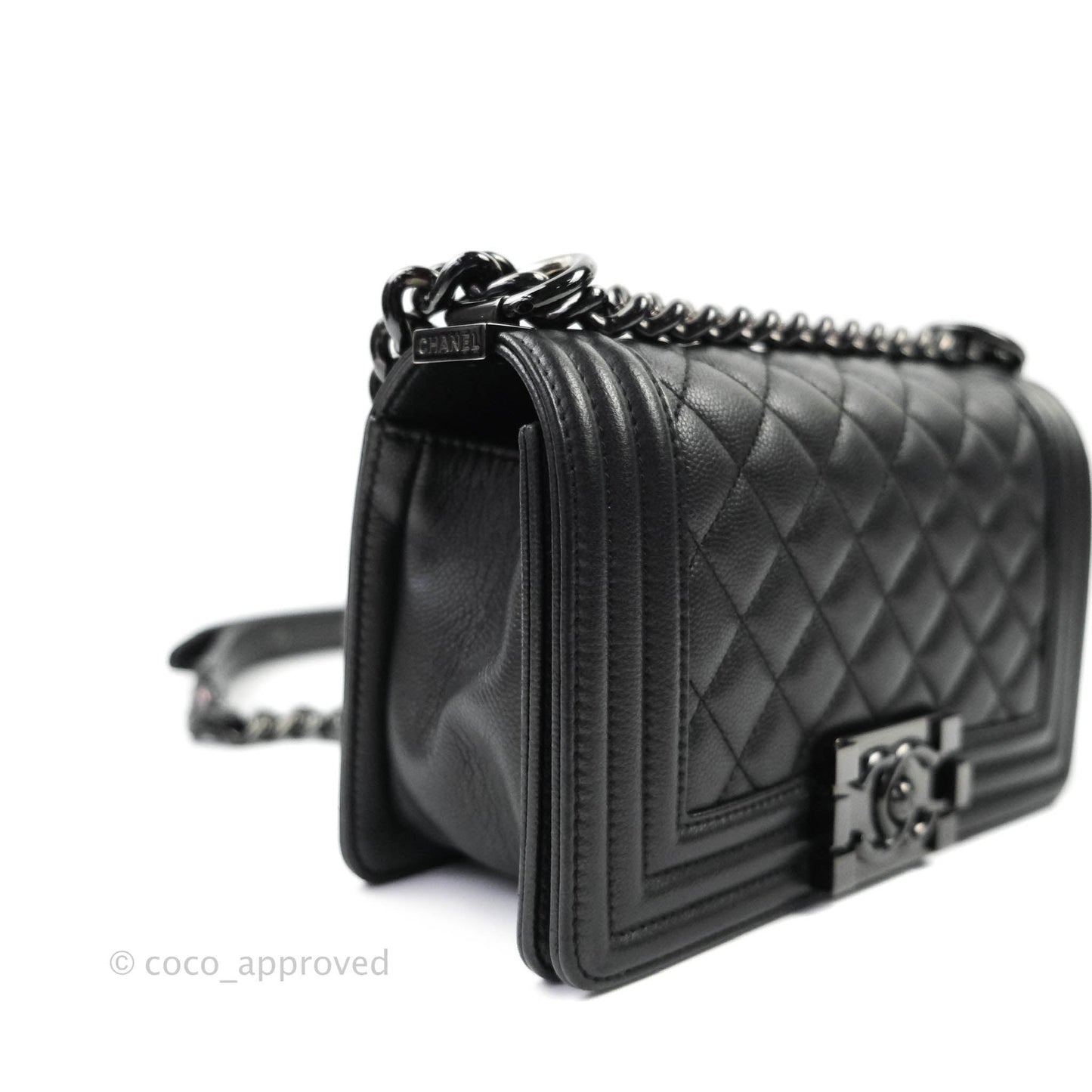 Chanel Quilted So Black Small Boy Caviar