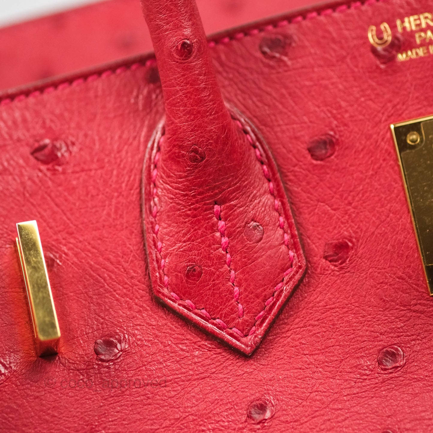 Hermès Birkin Retourne 30 Rouge Vif 53 Ostrich Gold Hardware