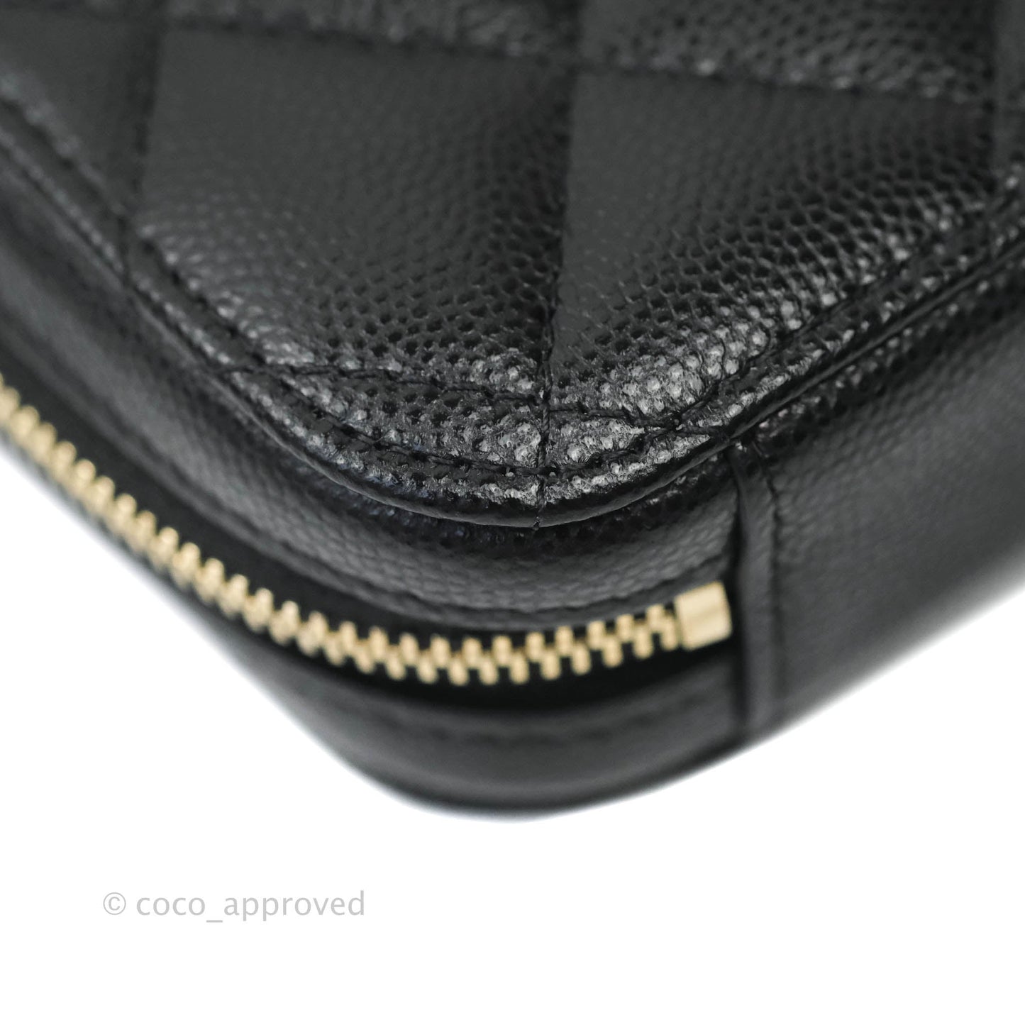 Chanel Quilted Classic Clutch With Chain Black Caviar Light Gold Hardware