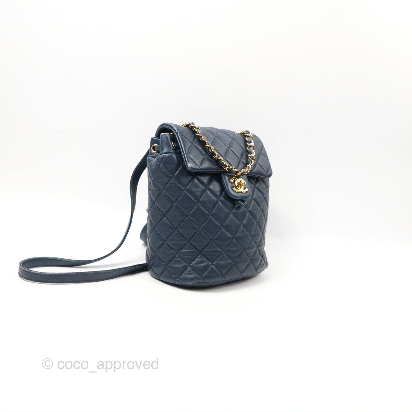 Chanel Mini Navy Calfskin Urban Spirit Backpack ⁣⁣⁣⁣⁣⁣⁣⁣⁣⁣⁣⁣⁣⁣Gold Hardware