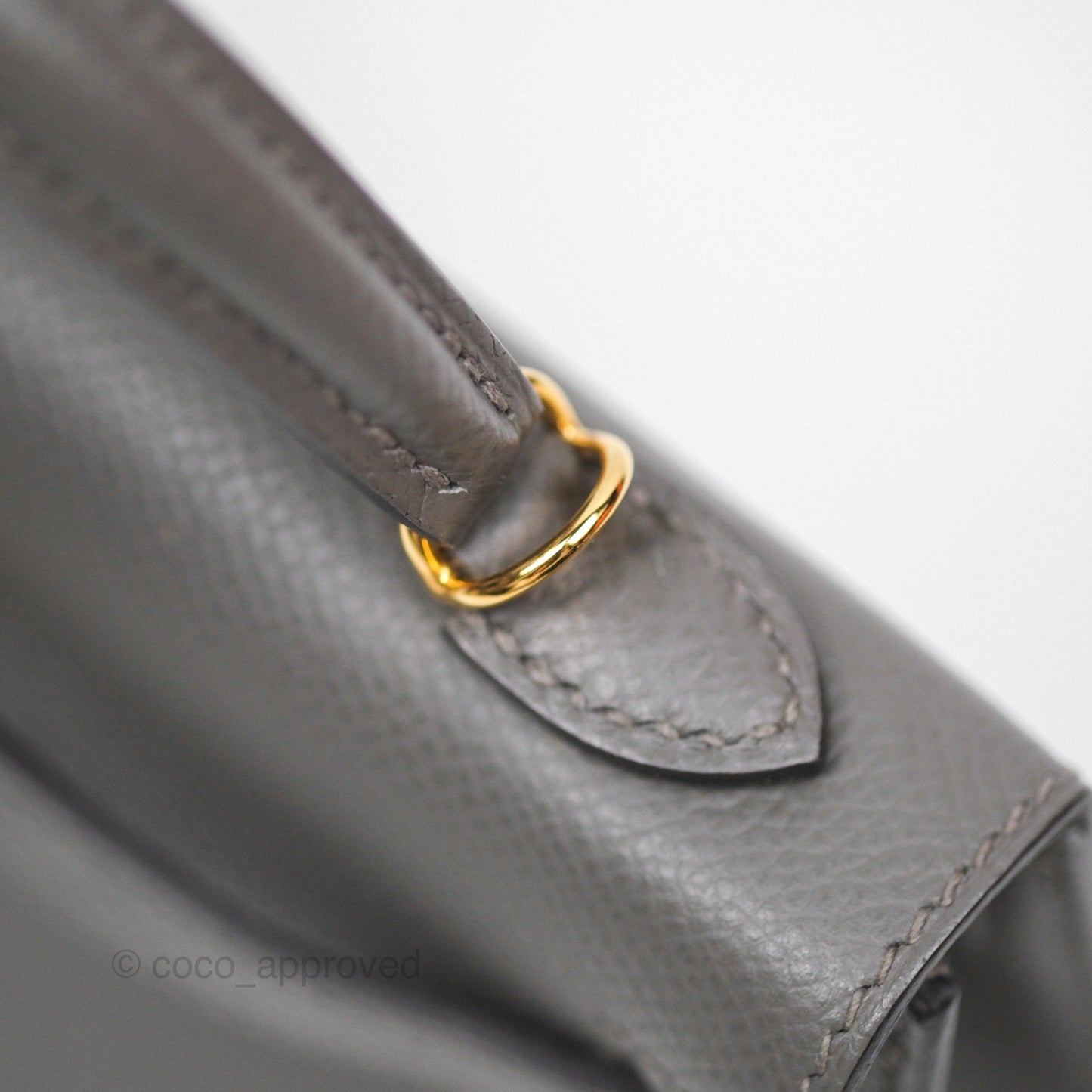 Hermès Mini Kelly II Gris Meyer 0L Epsom Gold Hardware