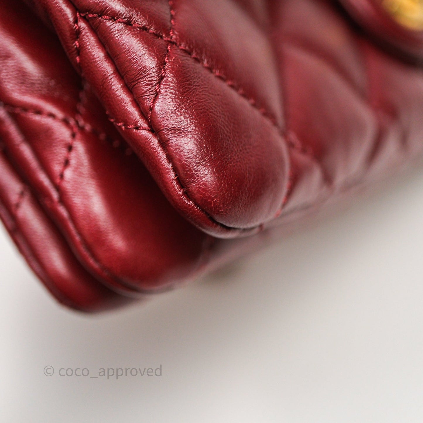 Chanel Small All Slide Adjustable Chain Flap Bag Burgundy Lambskin Aged Gold Hardware